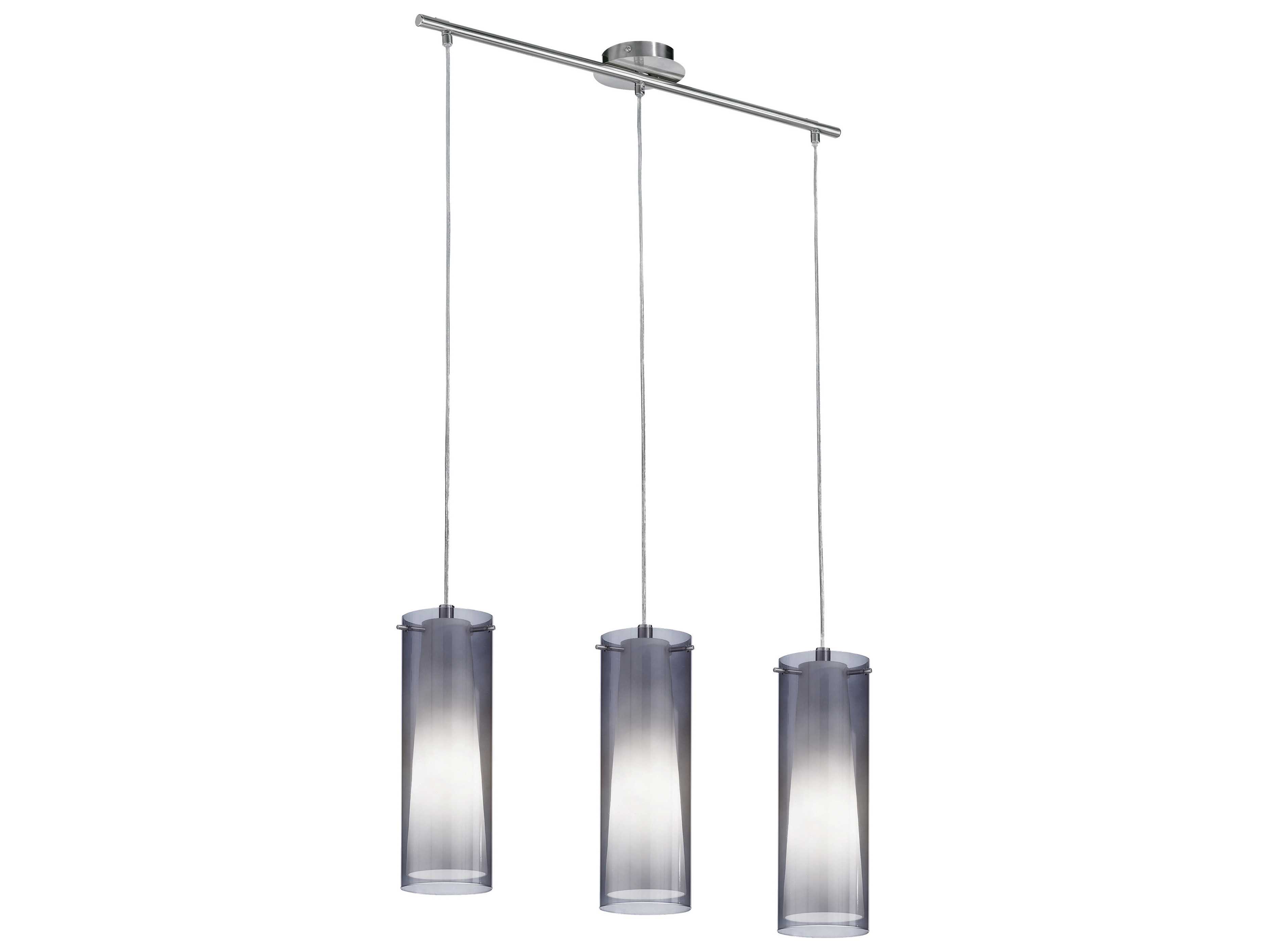 Eglo Pinto Nero 3-Light Matte Nickel Cylinder Island Pendant