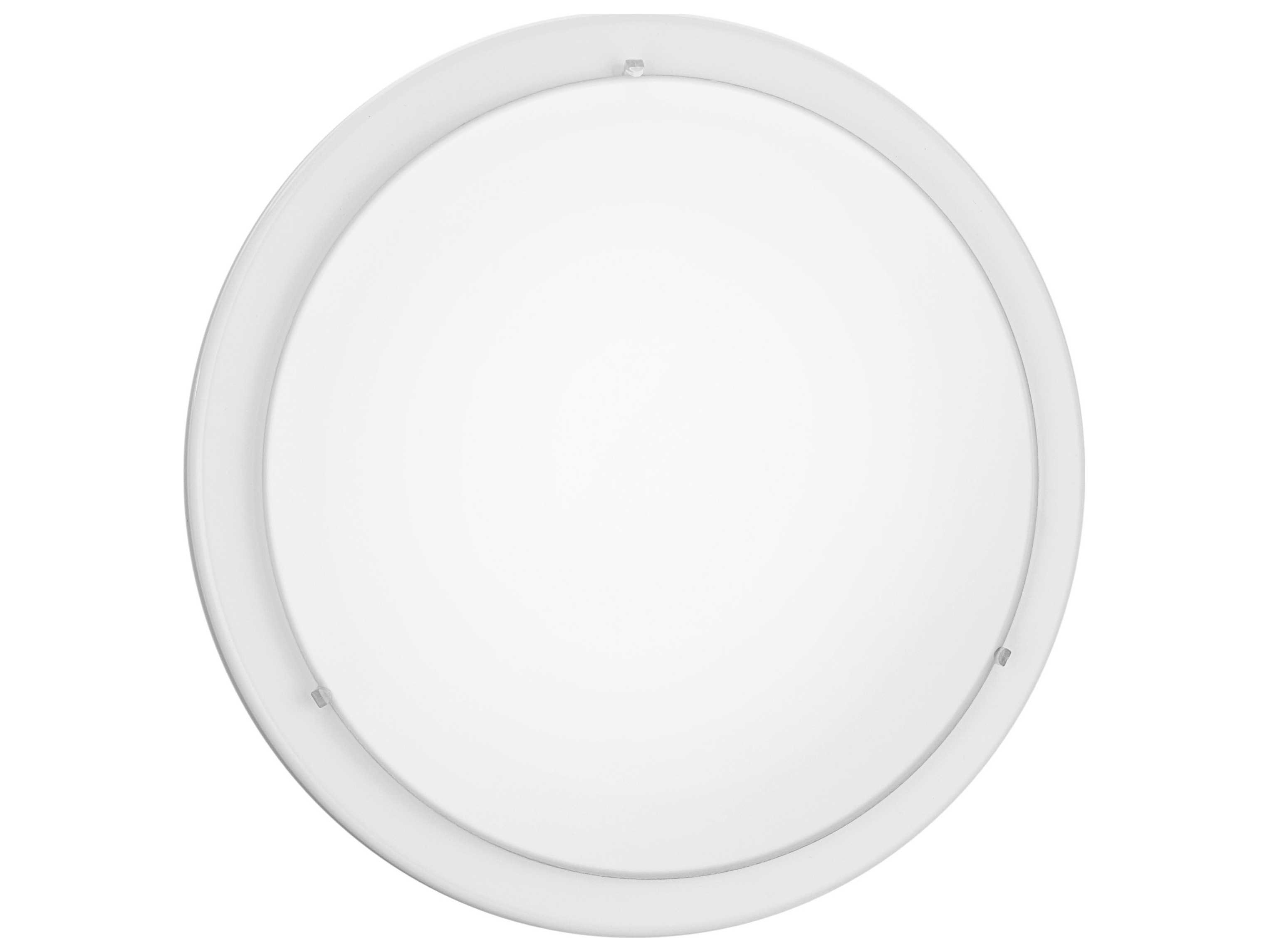 Eglo Planet 1-Light White Round Flush Mount