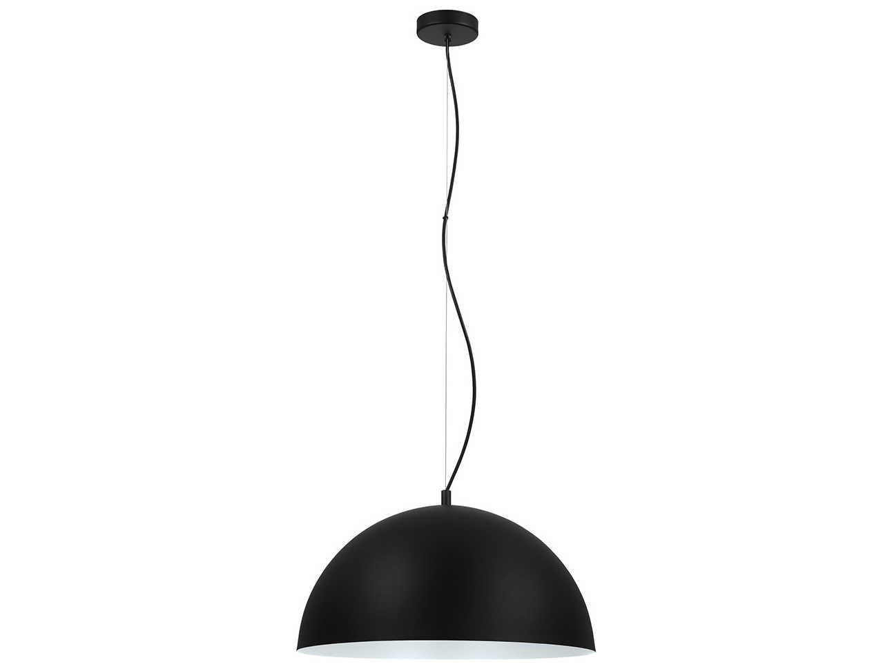 Eglo Rafaelino 1-Light Black White Dome Pendant