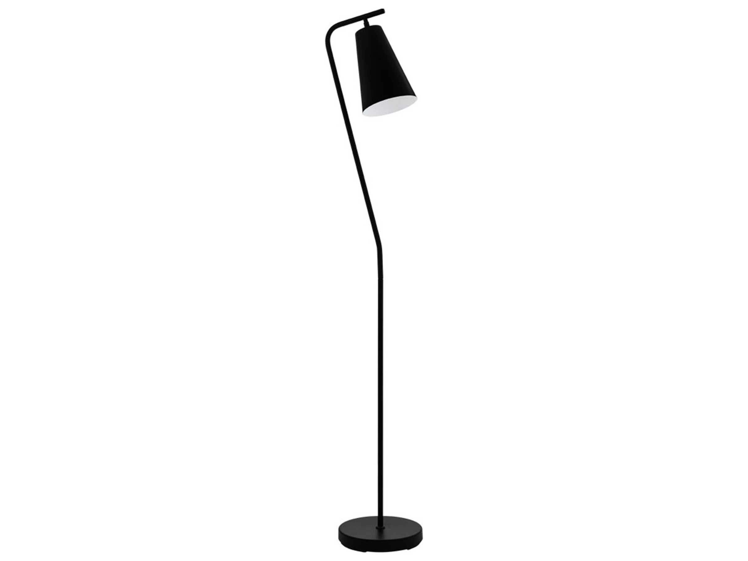 Eglo Rekalde Black Exterior White Interior Metal Floor Lamp
