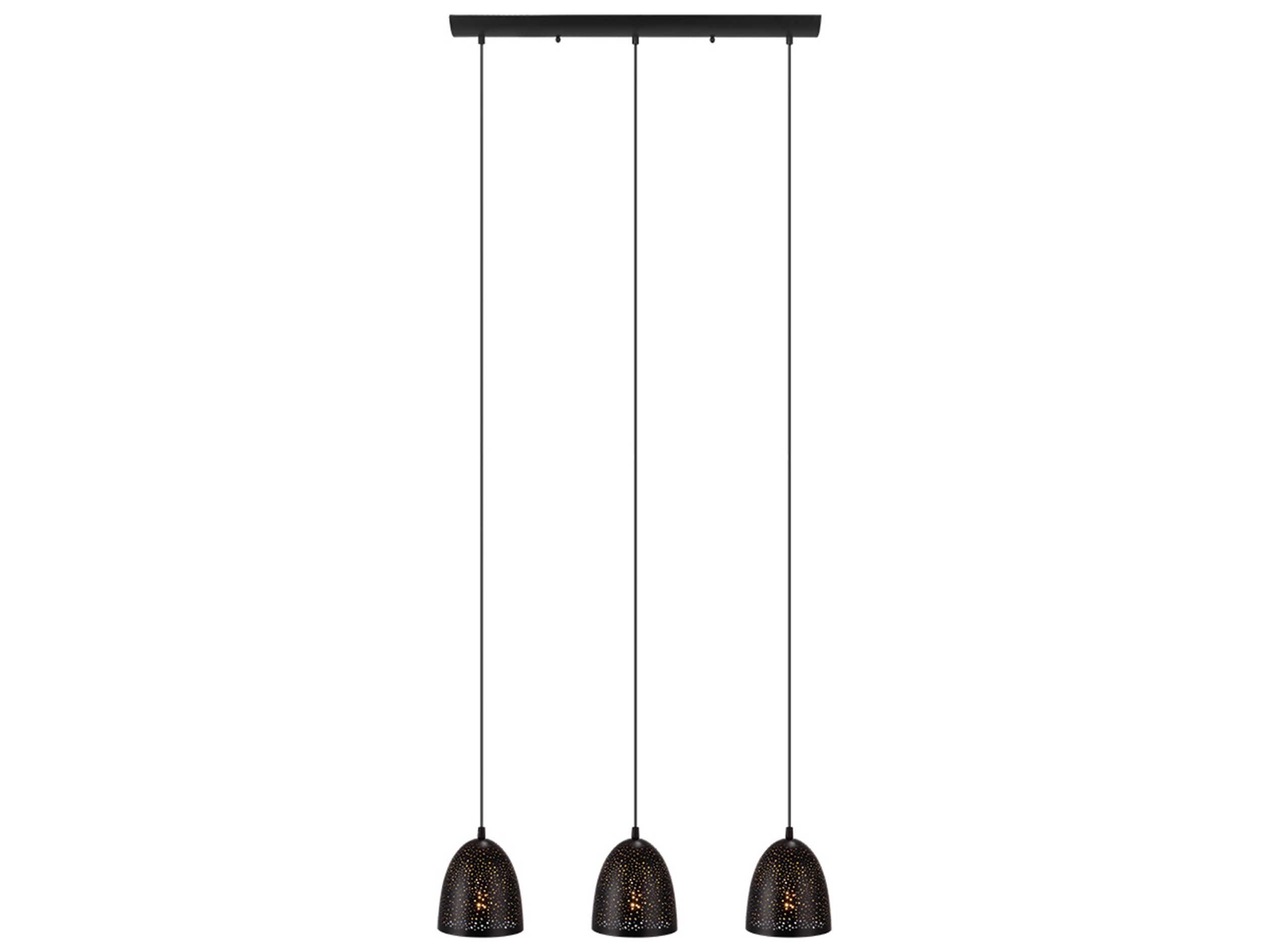 Eglo Safi 3-Light Matte Black Gold Dome Island Pendant
