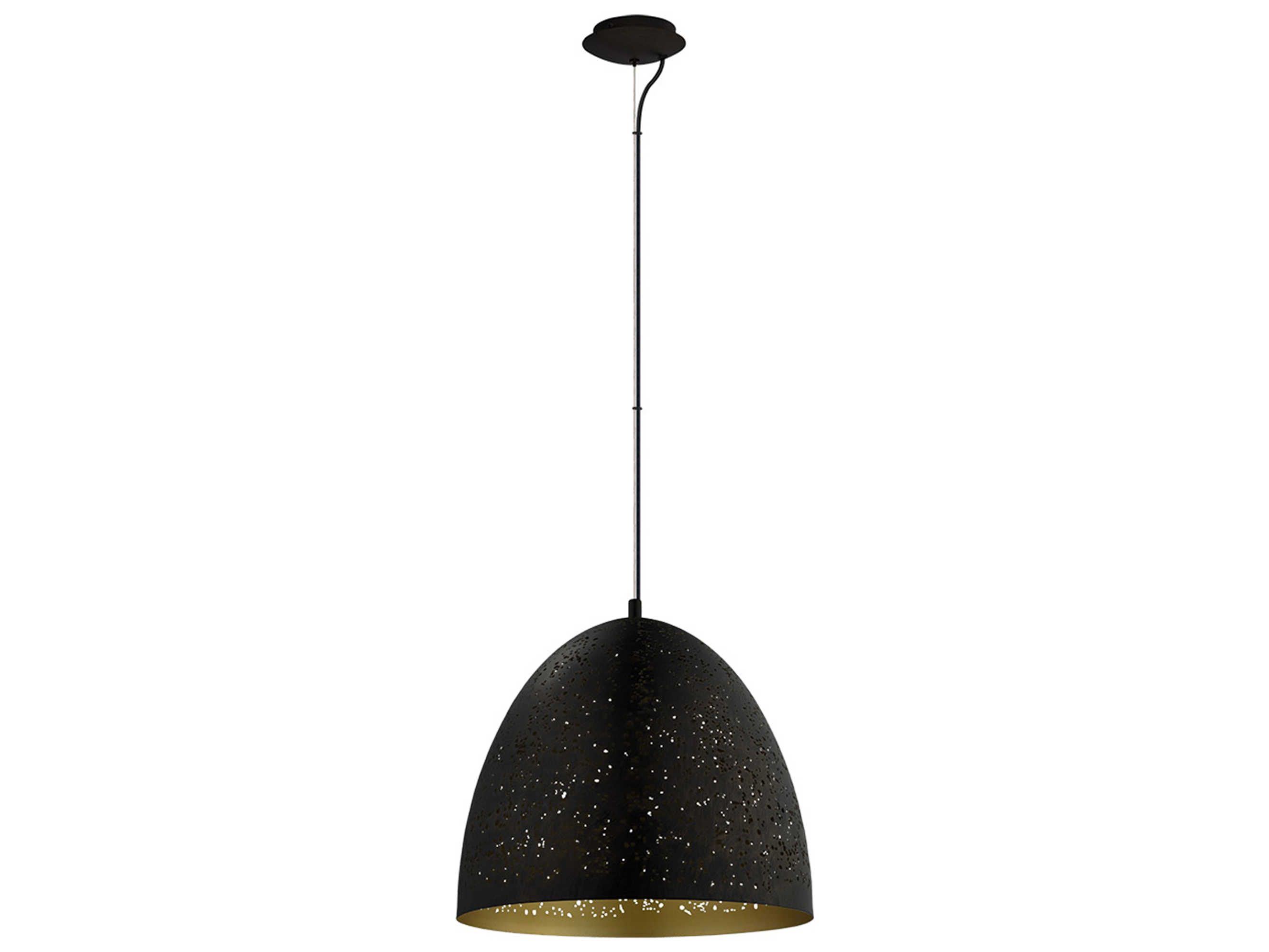 Eglo Safi 1-Light Matte Black Gold Dome Pendant