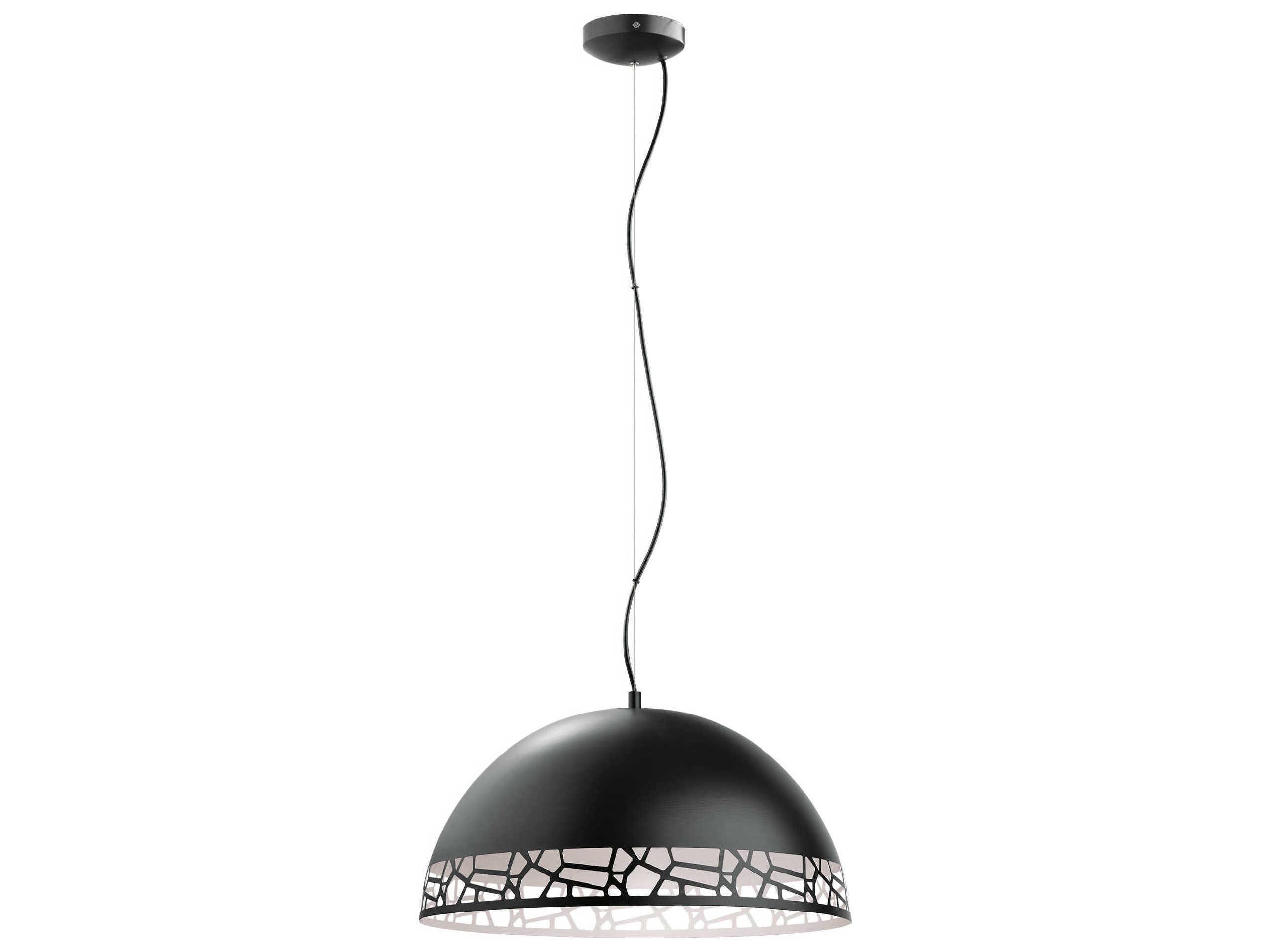 Eglo Savignano 1-Light Matte Black White Dome Pendant