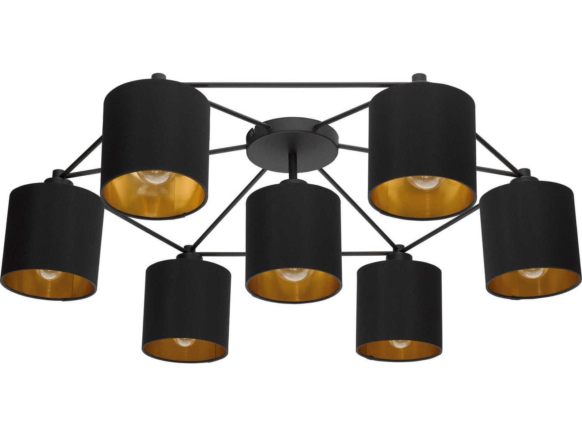 Eglo Staiti 7-Light Black Cylinder Flush Mount