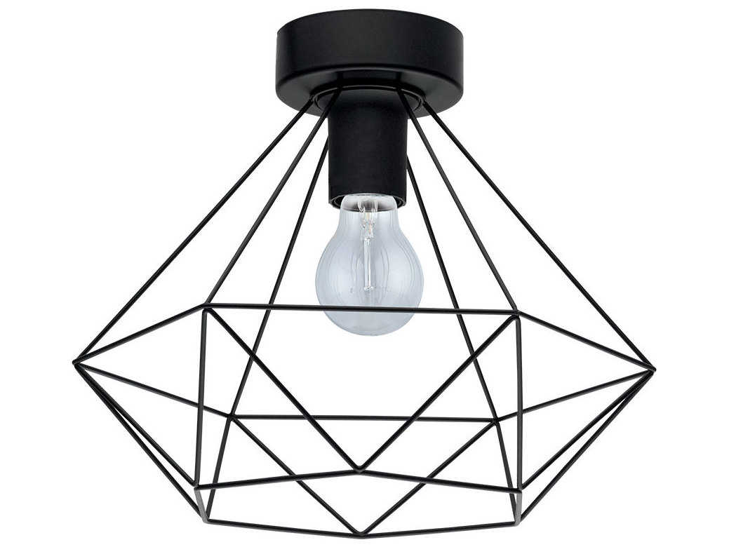 Eglo Tarbes 1-Light Matte Black Flush Mount