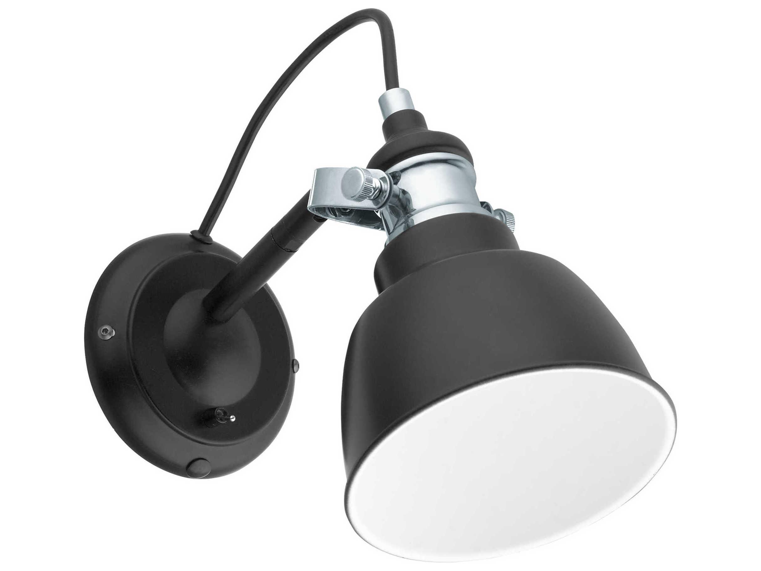 Eglo Thornford 1-Light Matte Black Chrome Swing Wall Sconce