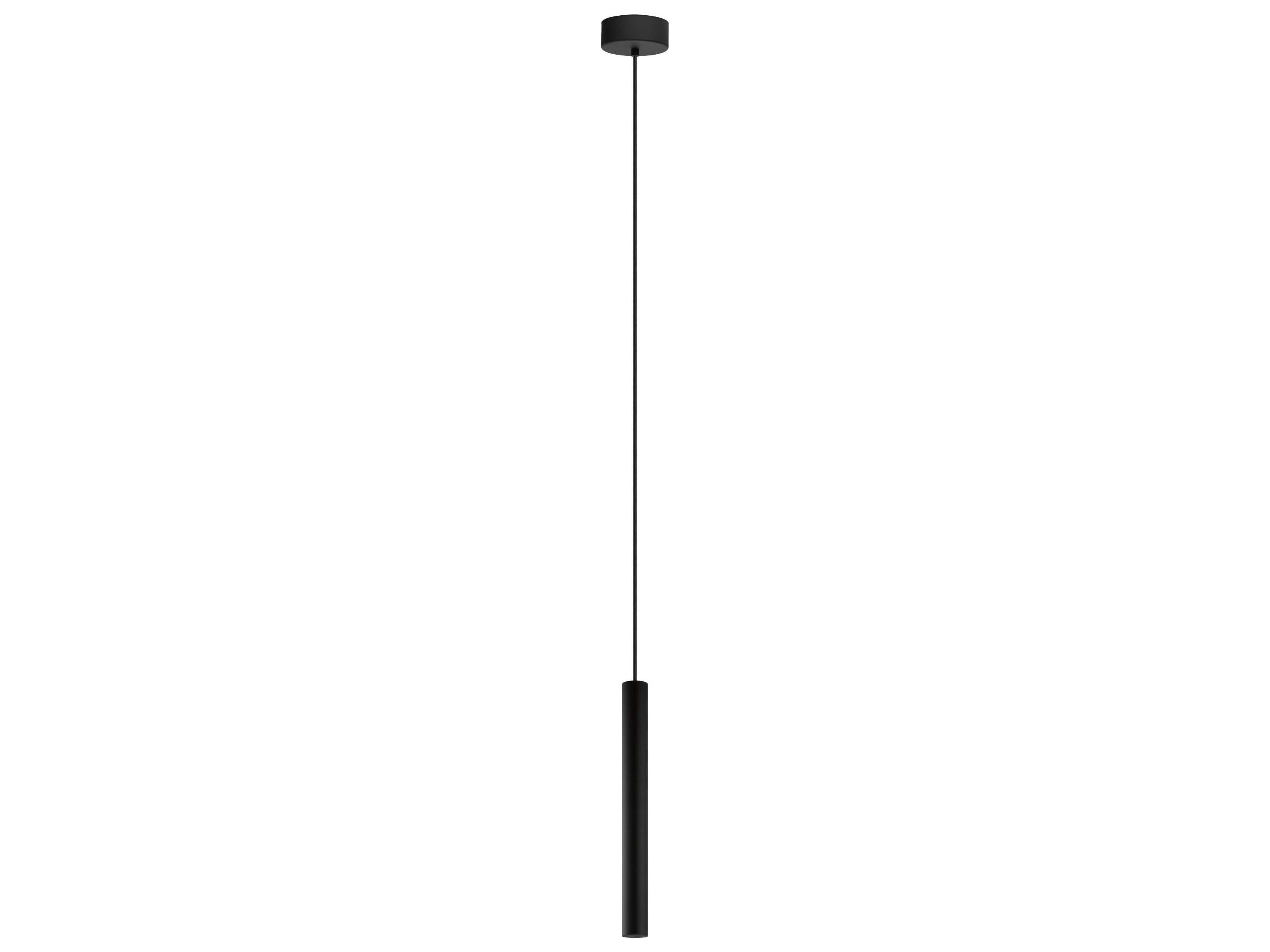Eglo Tortoreto 1-Light Matte Black Cylinder Mini Pendant
