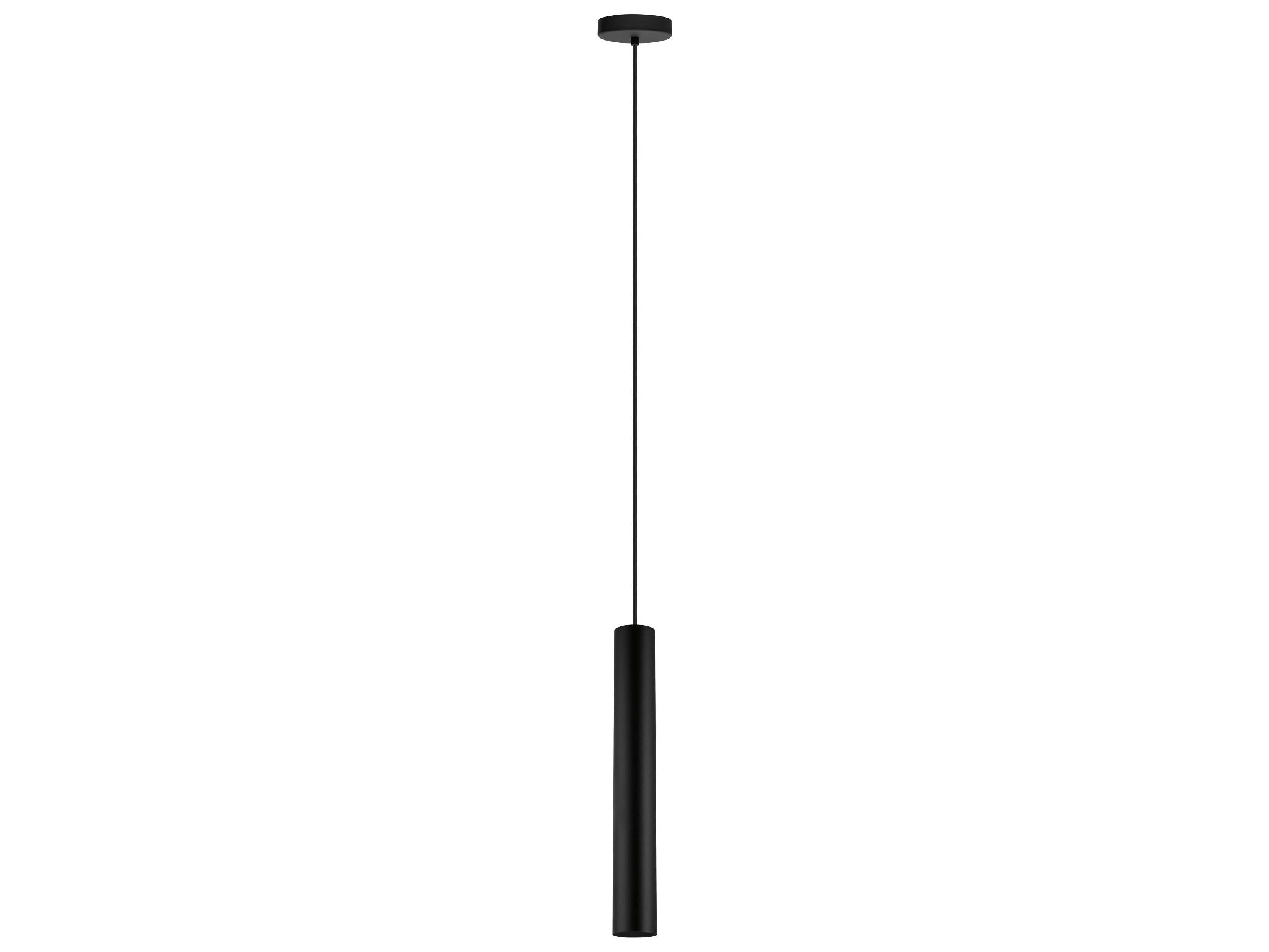 Eglo Tortoreto 1-Light Matte Black Cylinder Mini Pendant