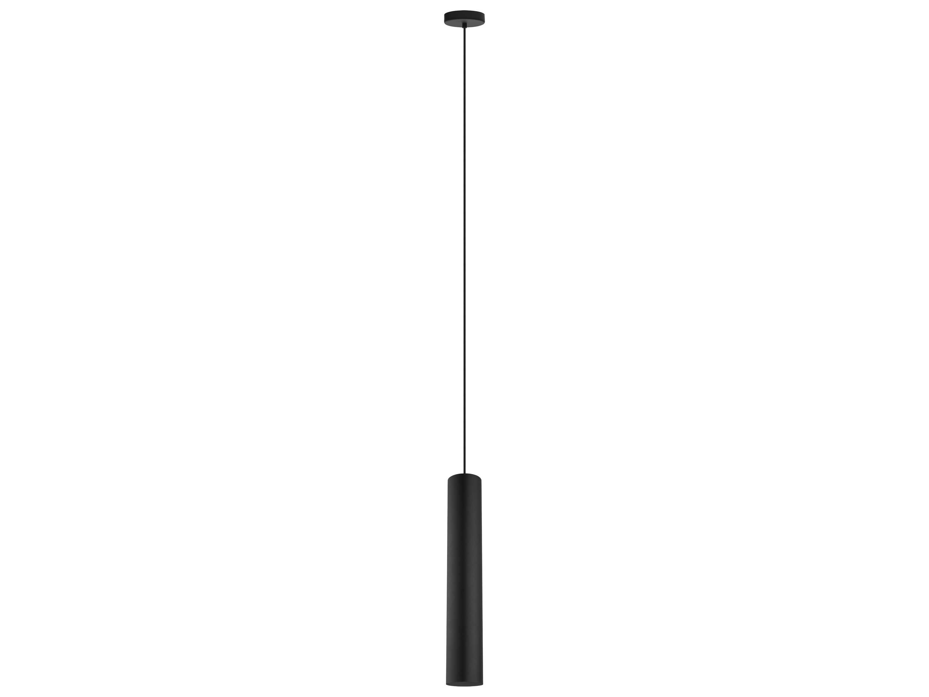 Eglo Tortoreto 1-Light Matte Black Cylinder Mini Pendant