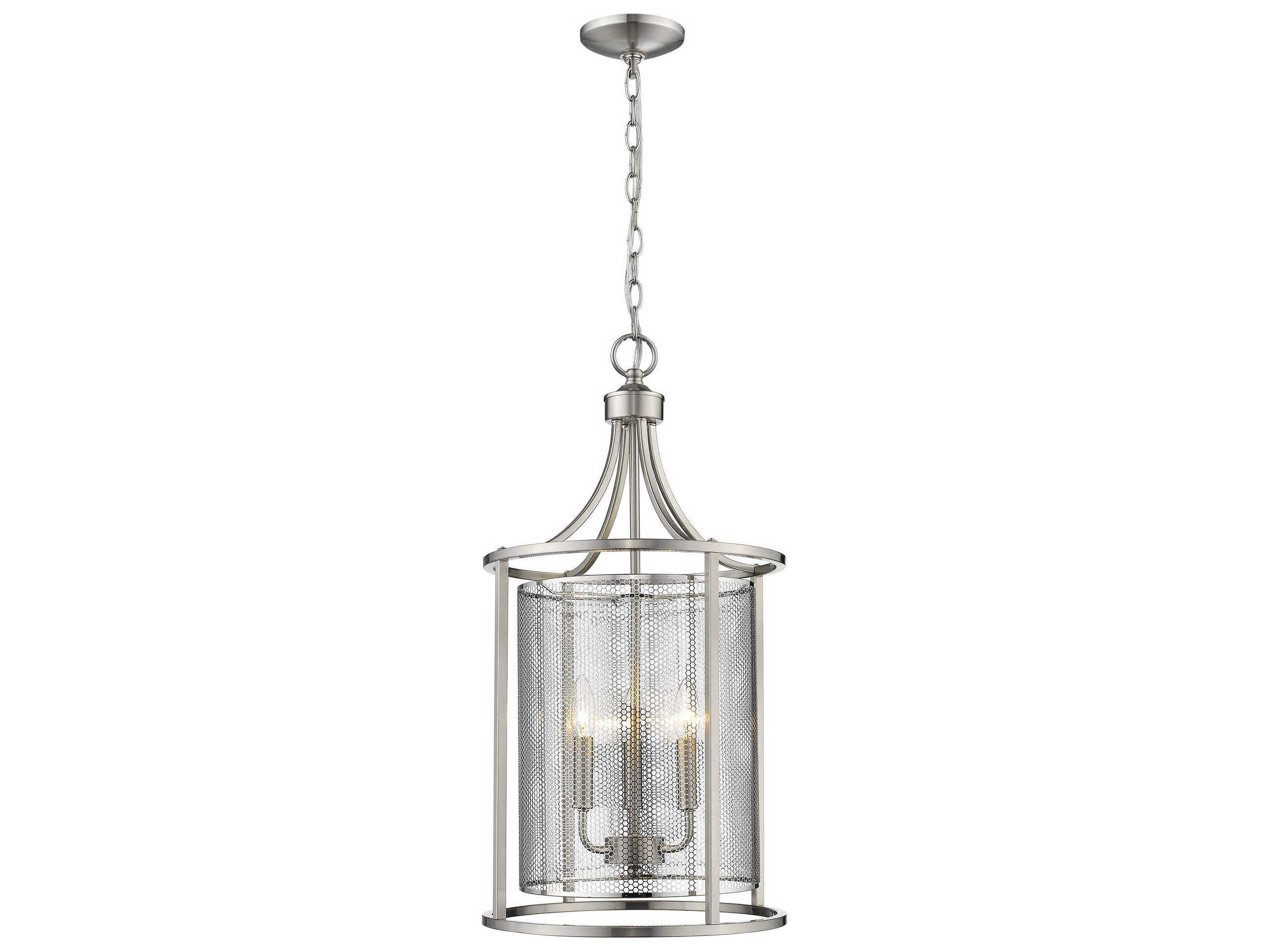 Eglo Verona 3-Light Brushed Nickel Cylinder Pendant