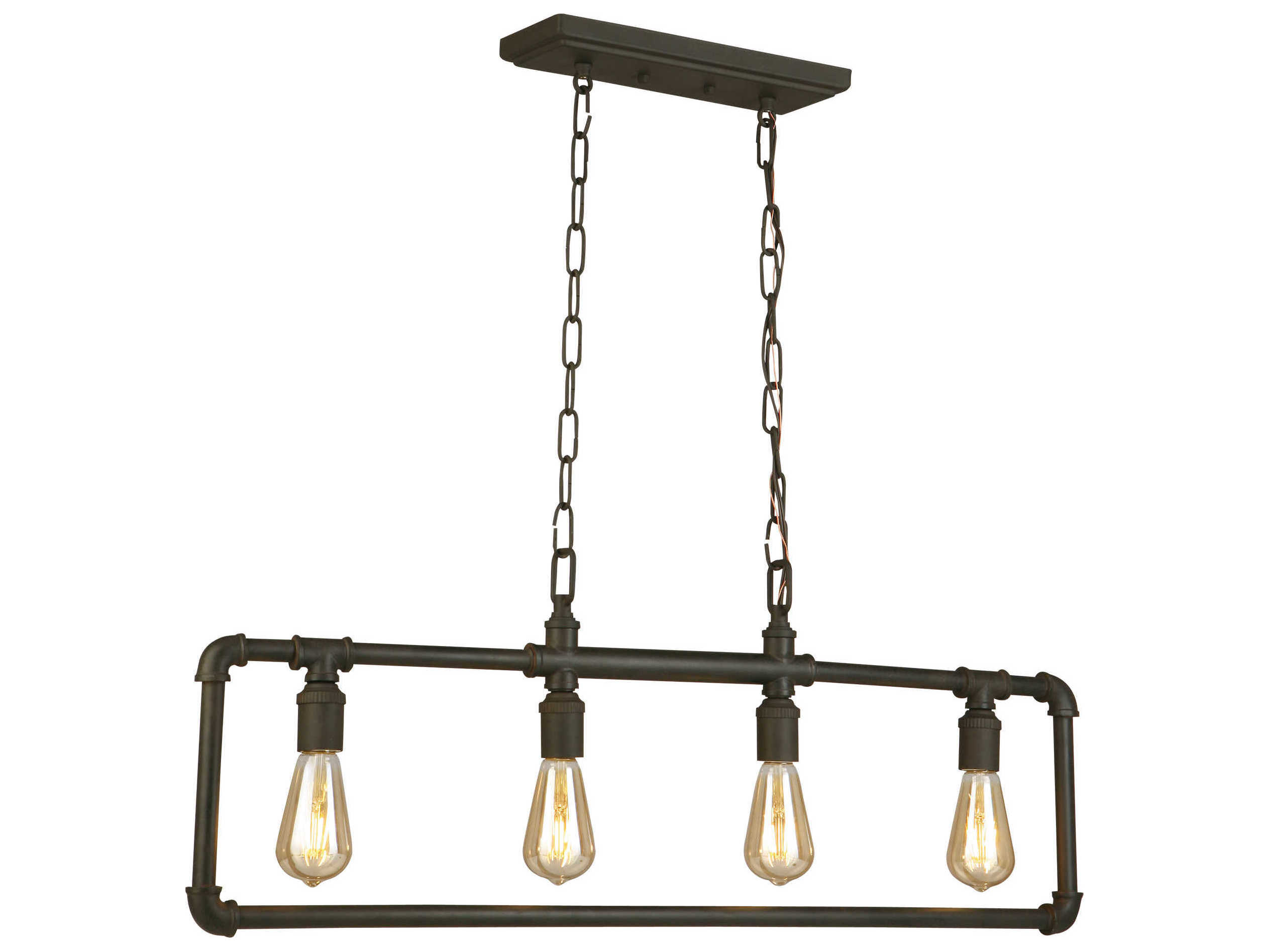 Eglo Wymer 4-Light Matte Bronze Linear Island Pendant