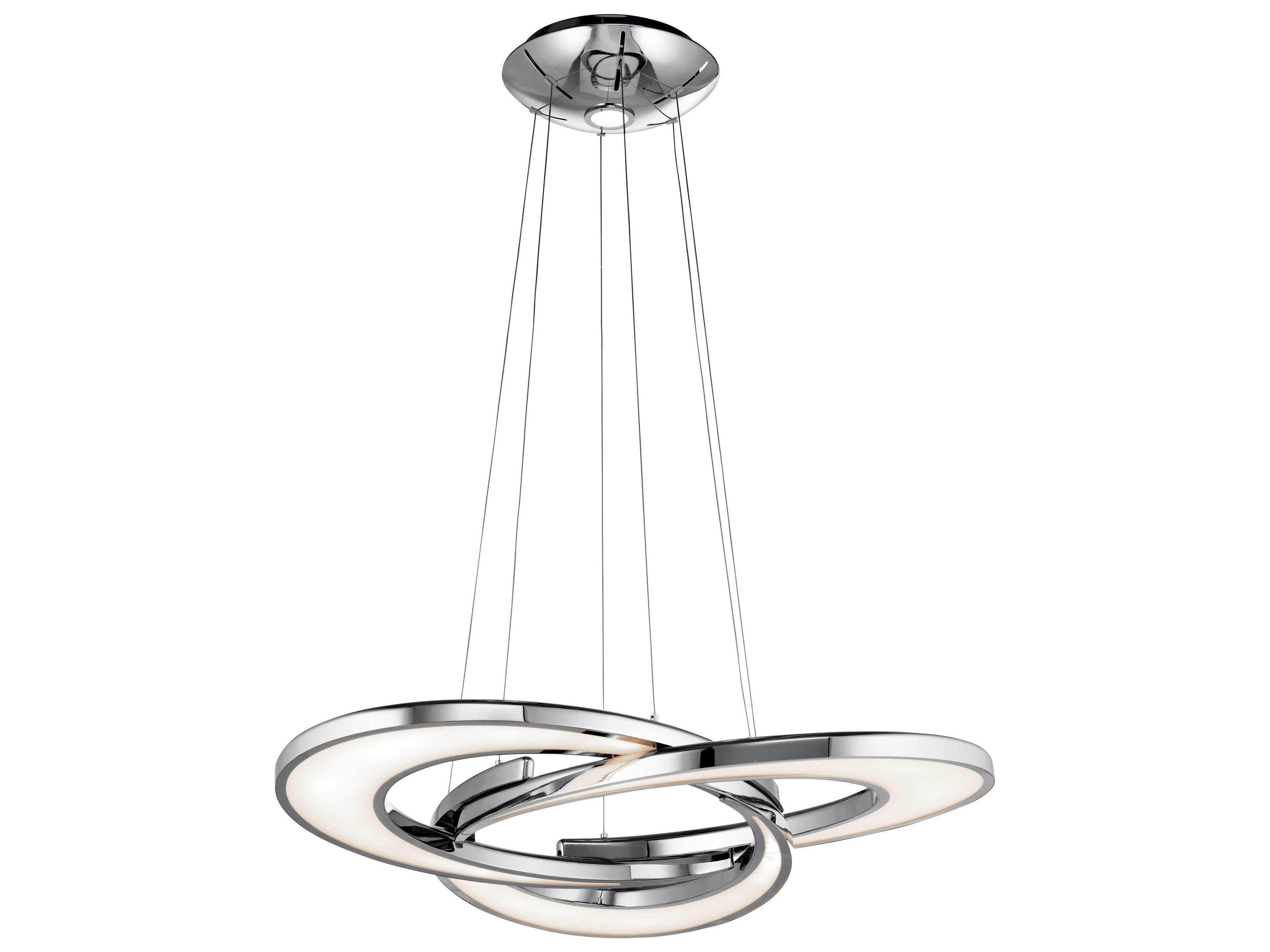 Elan Destiny 4-Light Chrome LED Geometric Round Pendant