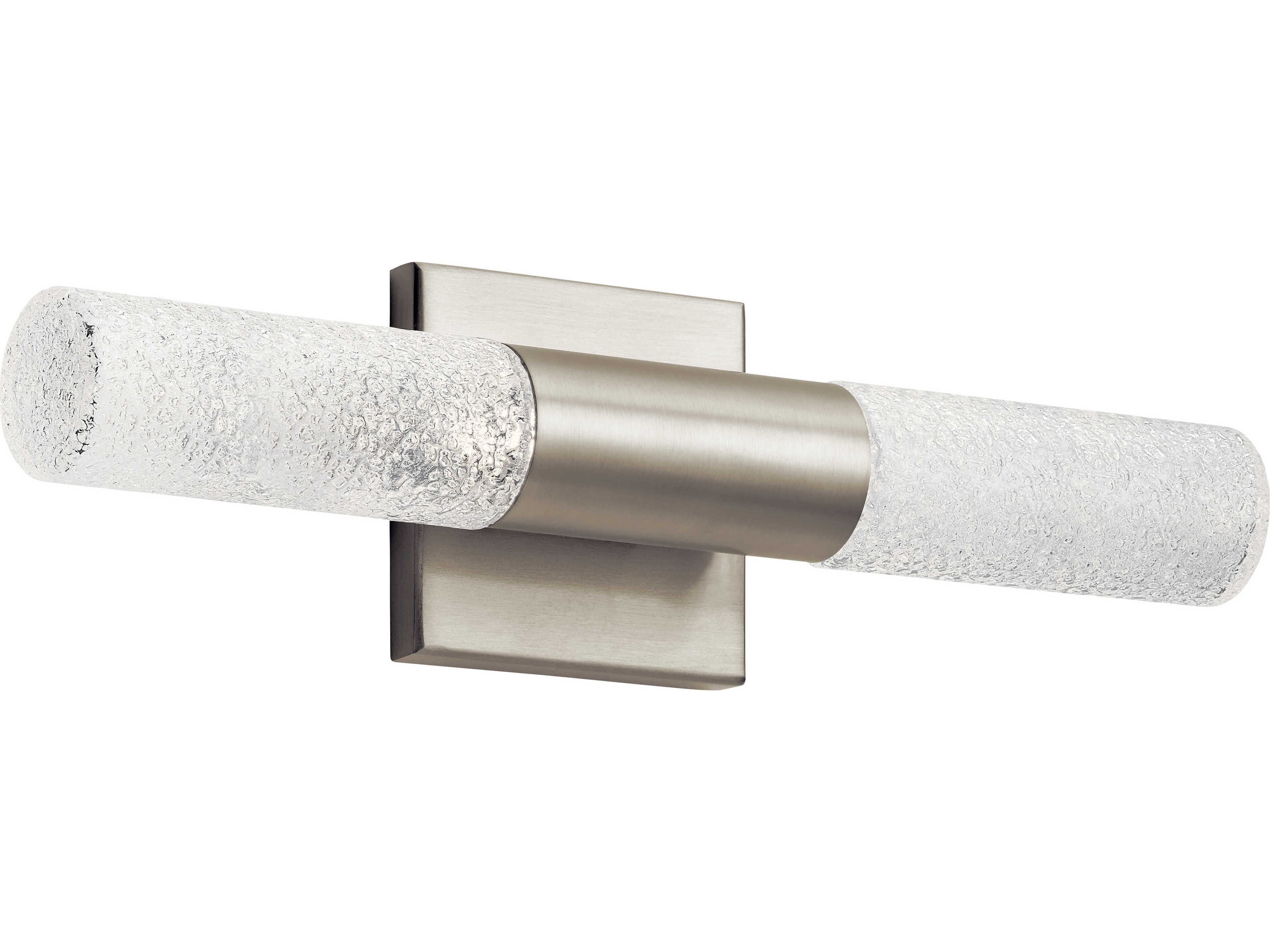 Elan Glacial 2-Light Brushed Nickel Glass LED Vanity Light