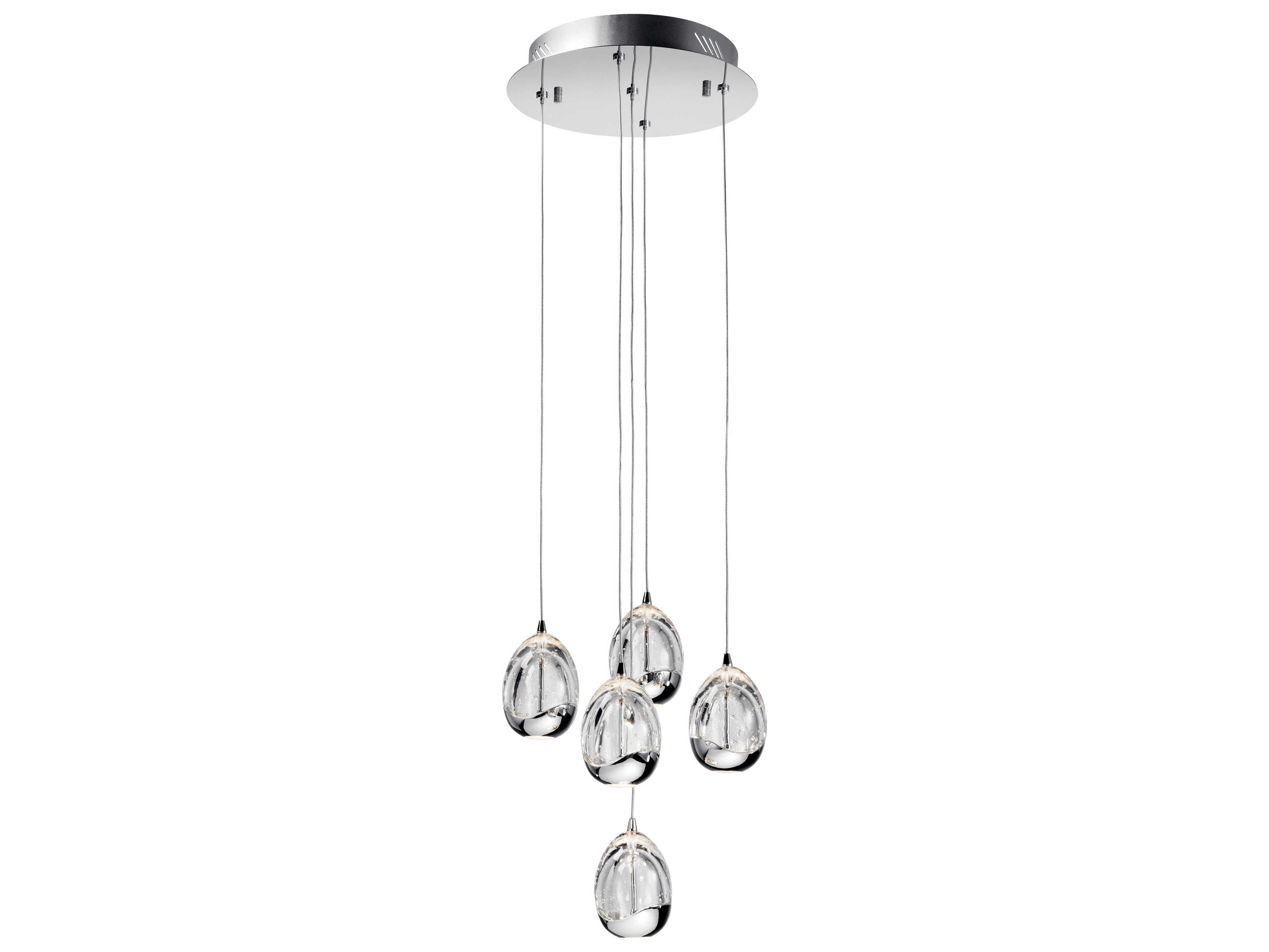 Elan Lavinia 5-Light Chrome Crystal Glass Globe Pendant