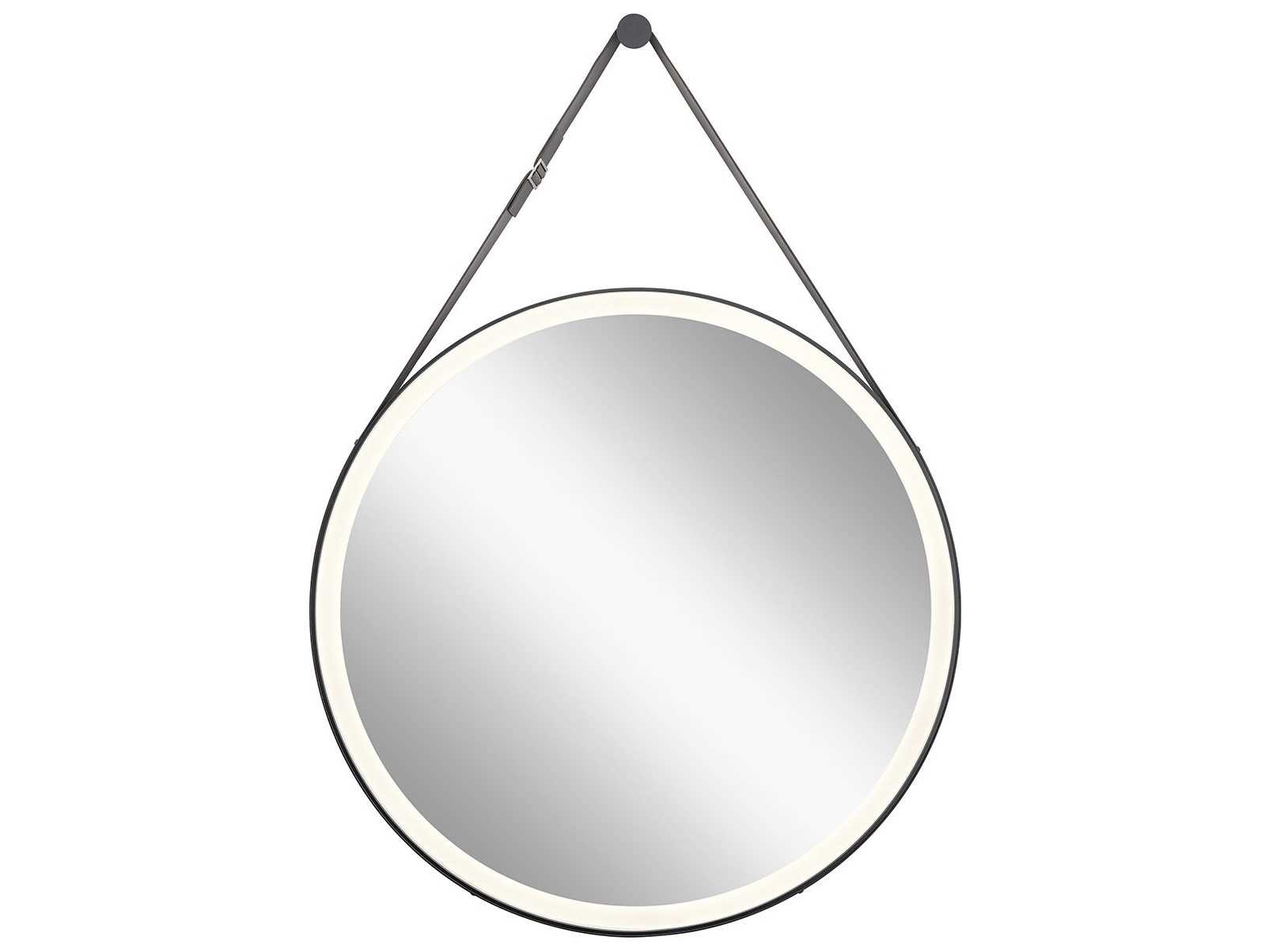 Elan Martell Matte Black Round Wall Mirror