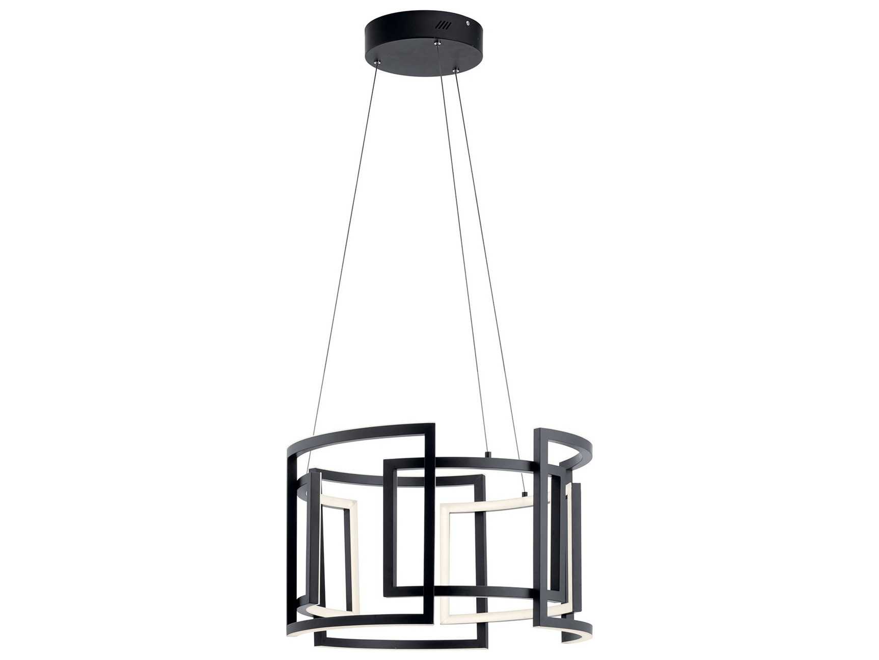 Elan Melko 9-Light Black LED Drum Geometric Pendant