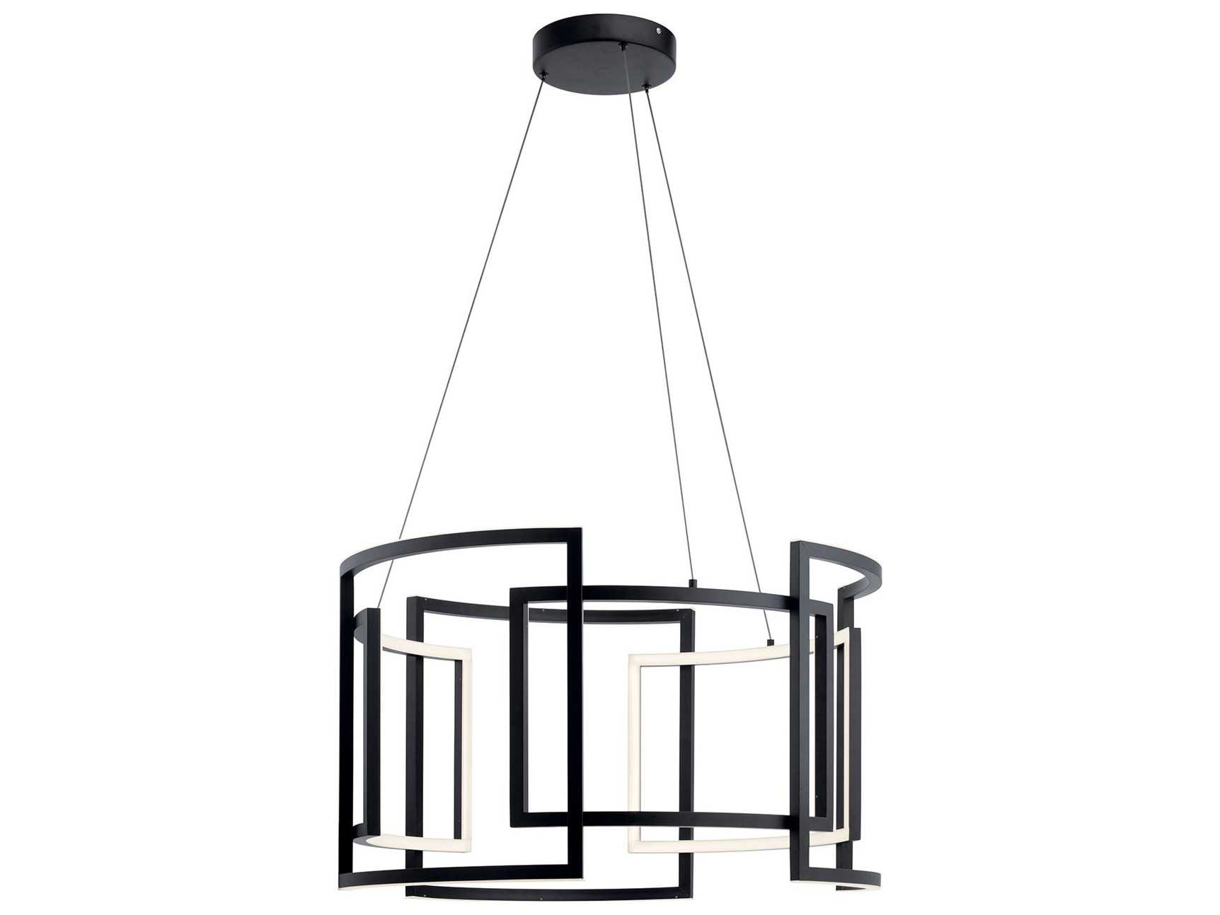 Elan Melko 9-Light Black LED Drum Geometric Pendant