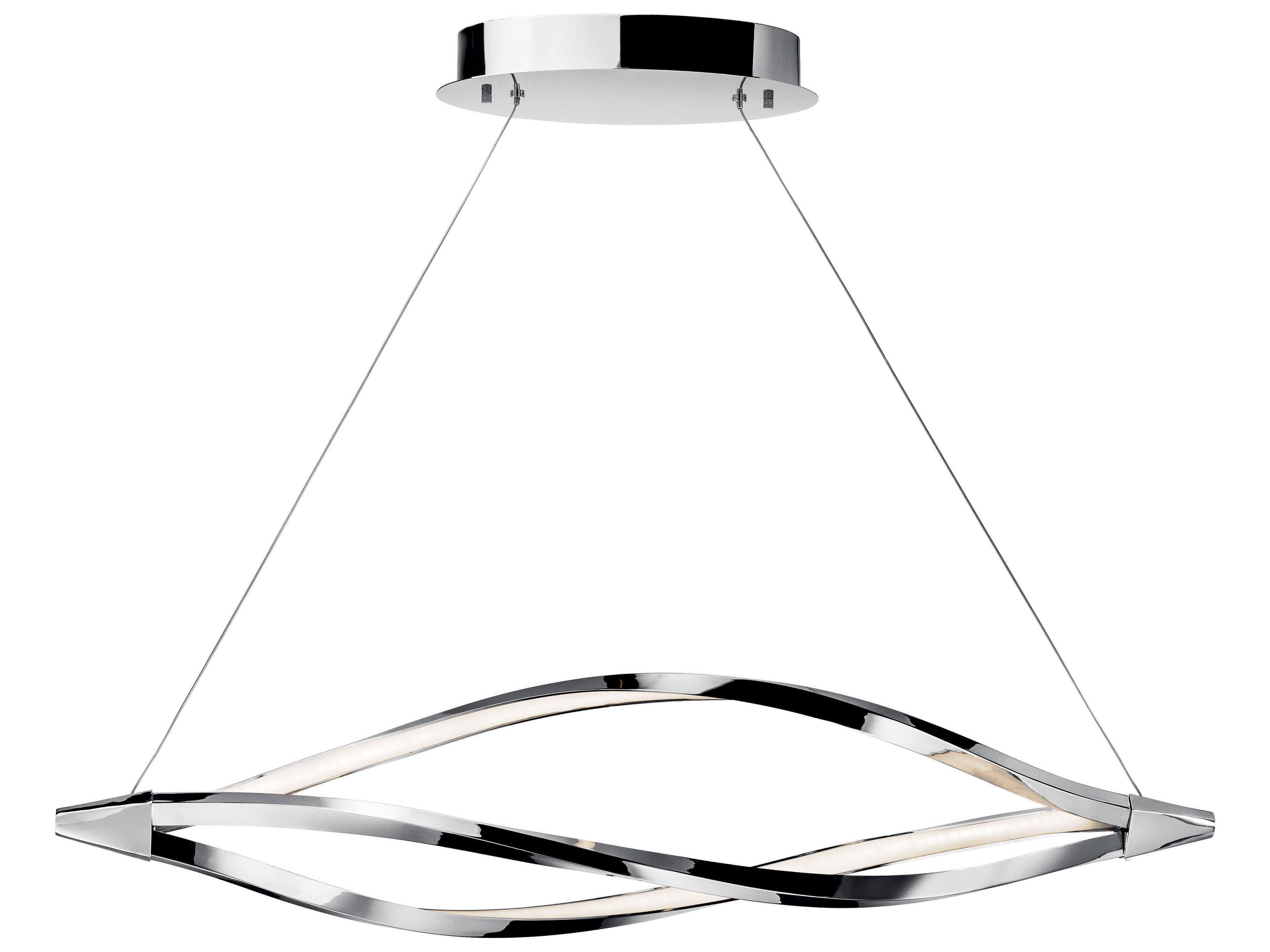 Elan Meridian 1-Light Chrome LED Linear Island Pendant