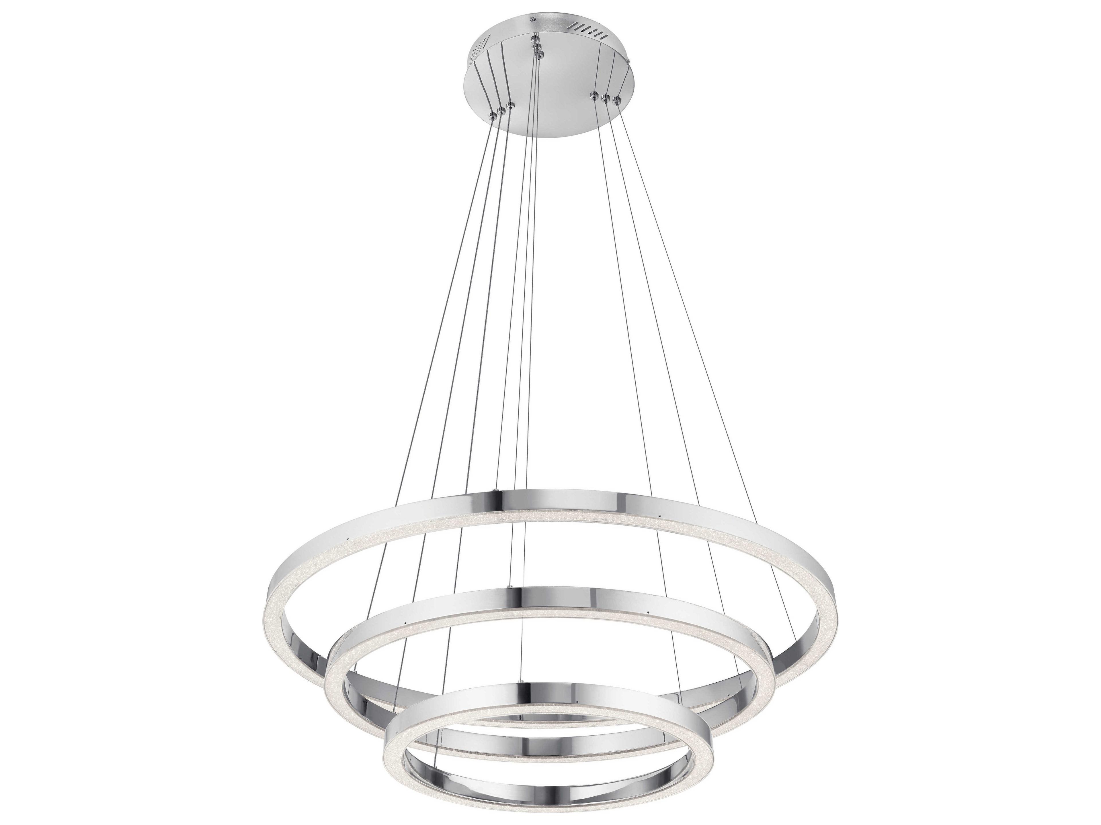 Elan Opus 3-Light Chrome LED Linear Tiered Pendant