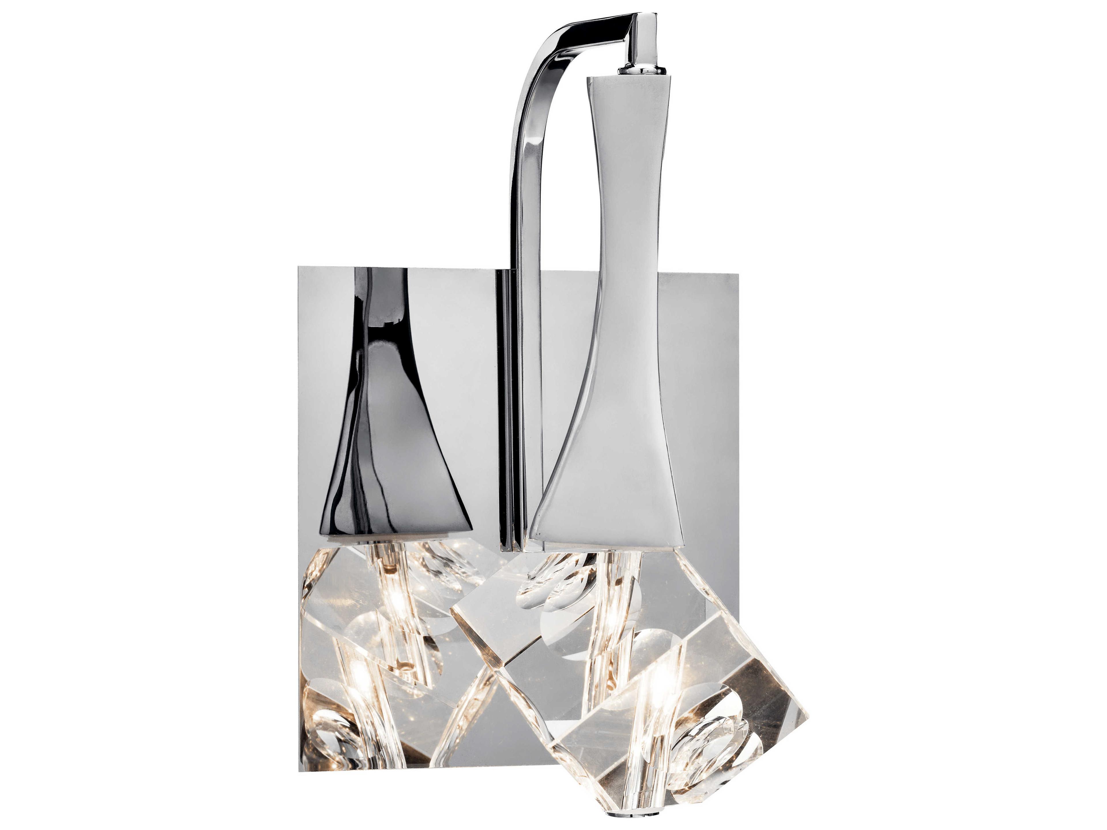 Elan Rockne 1-Light Chrome Crystal Glass Wall Sconce