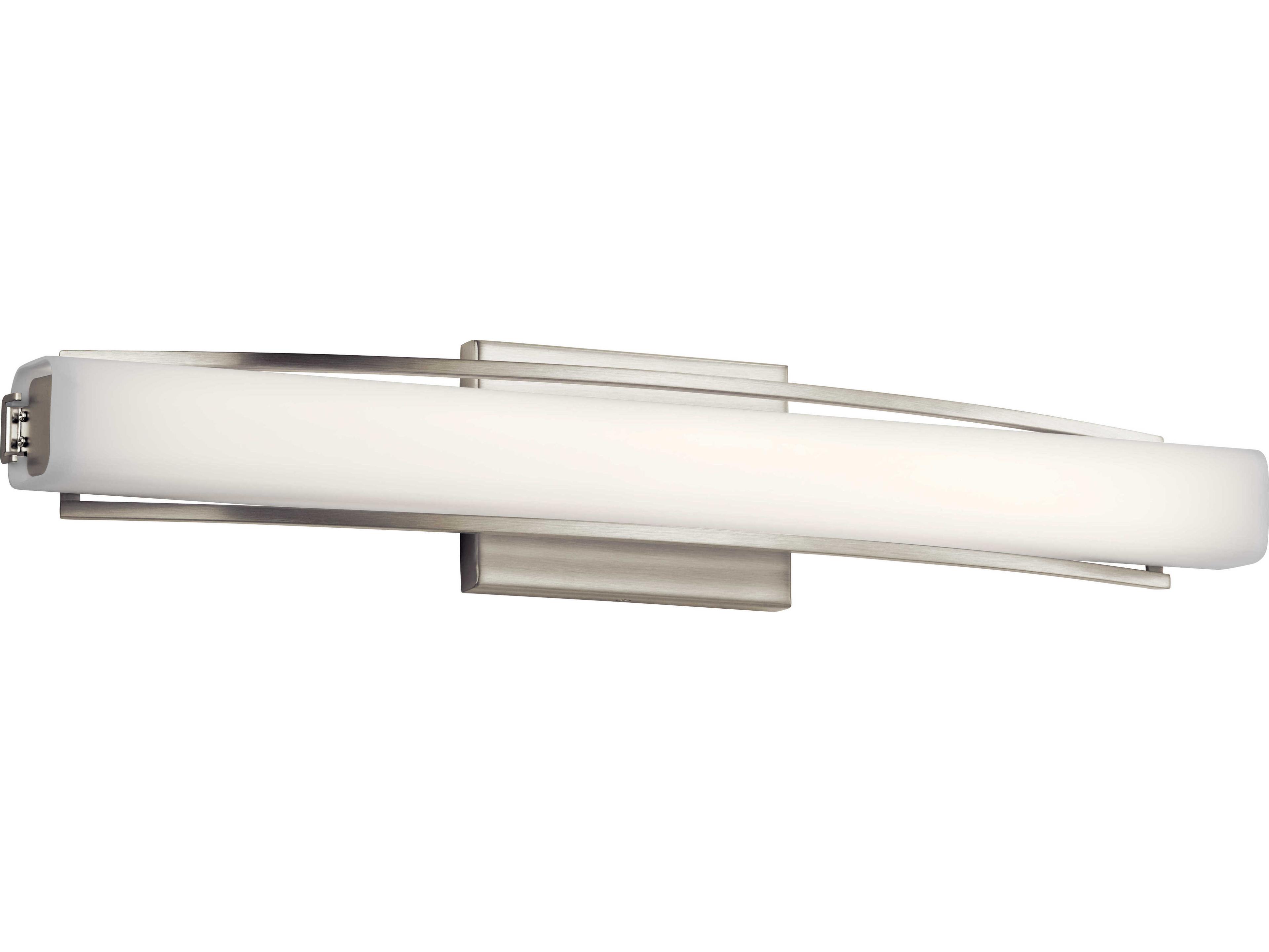 Elan Rowan 1-Light Brushed Nickel Glass LED Vanity Light