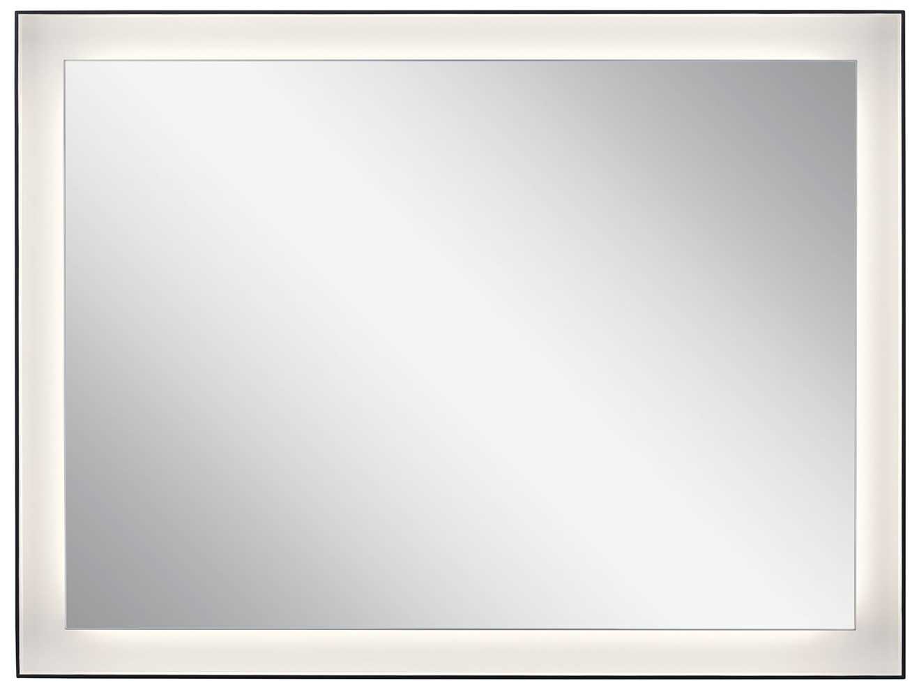 Elan Ryame Matte Black Rectangular LED Wall Mirror