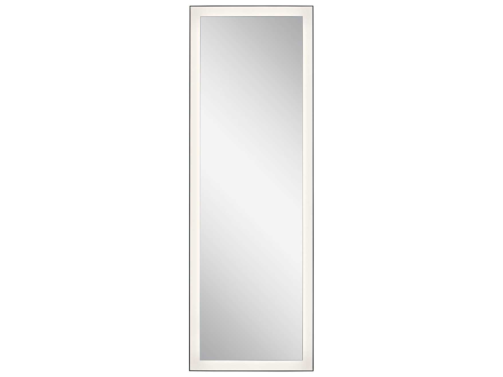 Elan Ryame Matte Black Rectangular LED Wall Mirror