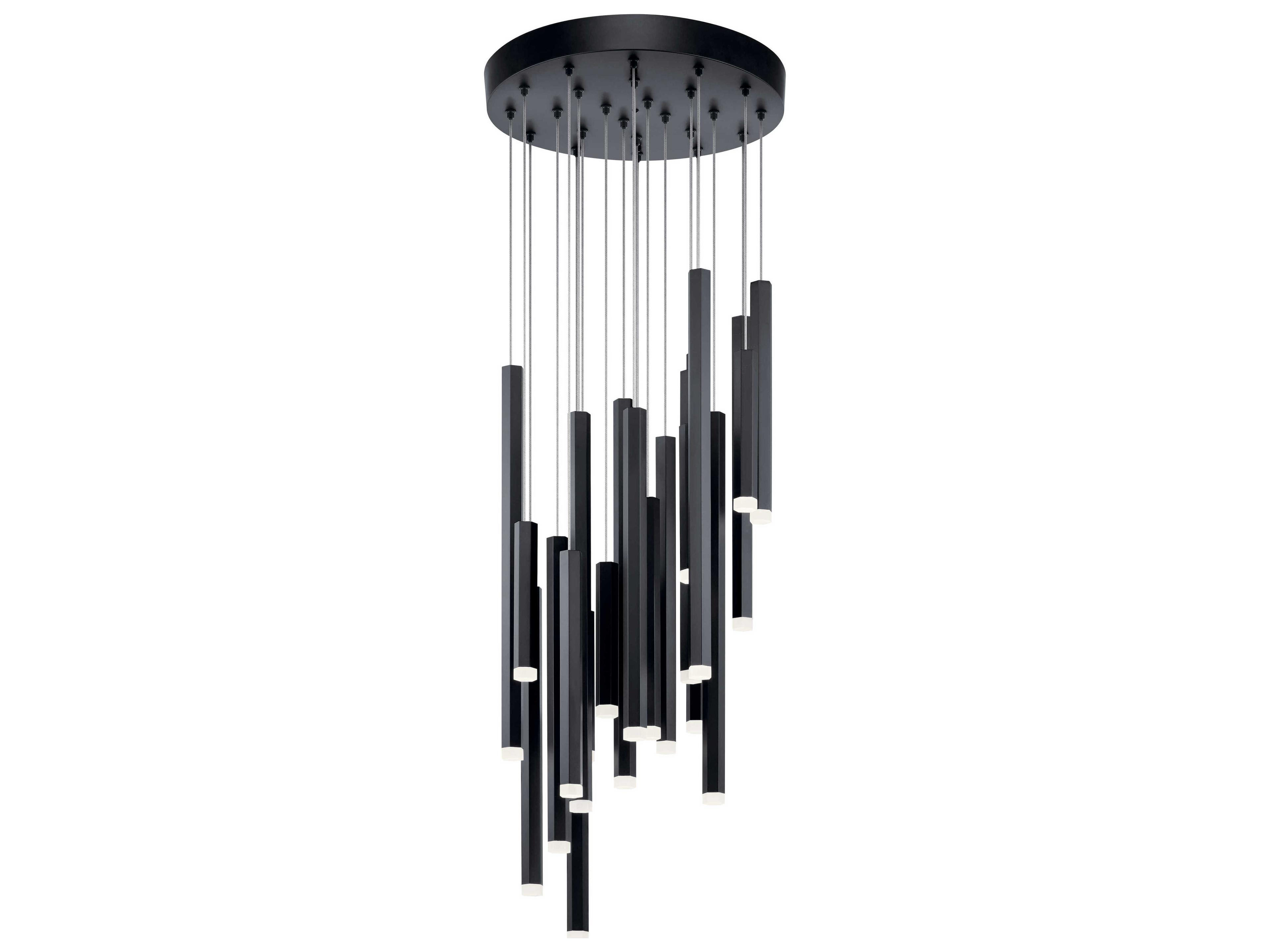 Elan Soho 2-Light Black LED Cylinder Pendant