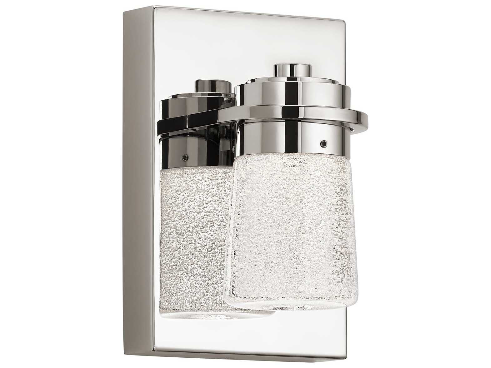 Elan Vada 1-Light Polished Nickel Glass LED Vanity Light