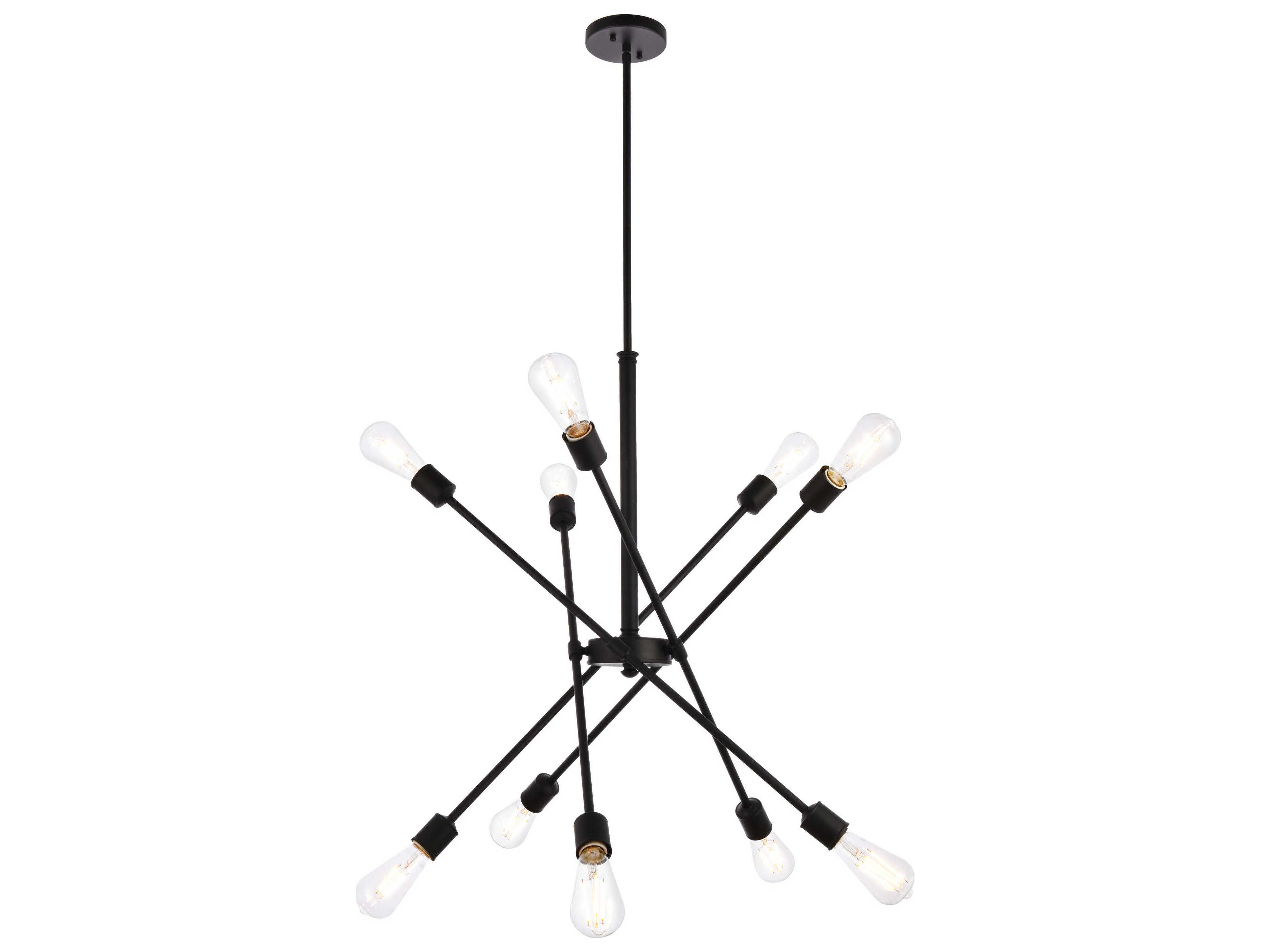 Elegant Lighting Axel 10-Light Black Sputnik Pendant