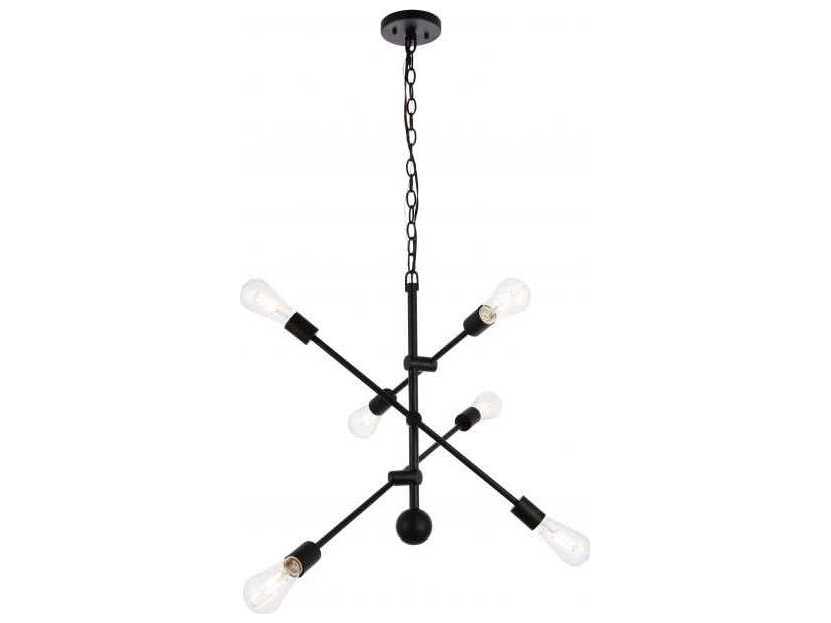 Elegant Lighting Axel 6-Light Black Sputnik Pendant