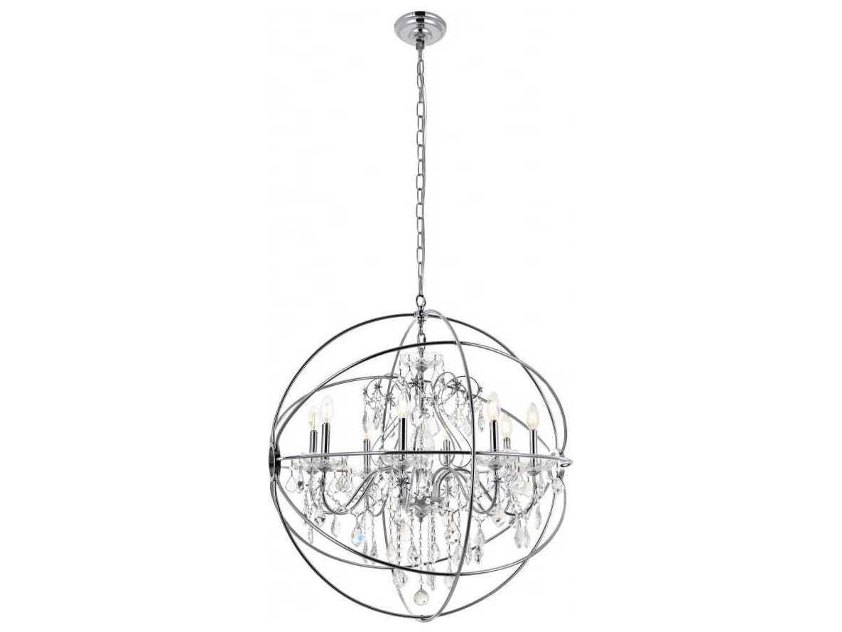 Elegant Lighting Cordelia 8-Light Chrome Clear Crystal Candelabra Globe Chandelier