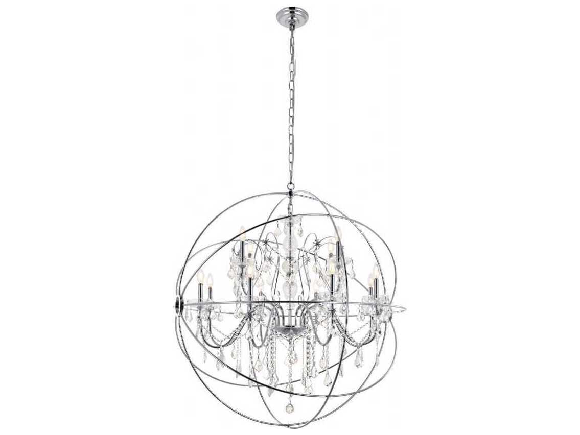 Elegant Lighting Cordelia 12-Light Chrome Clear Crystal Candelabra Globe Chandelier