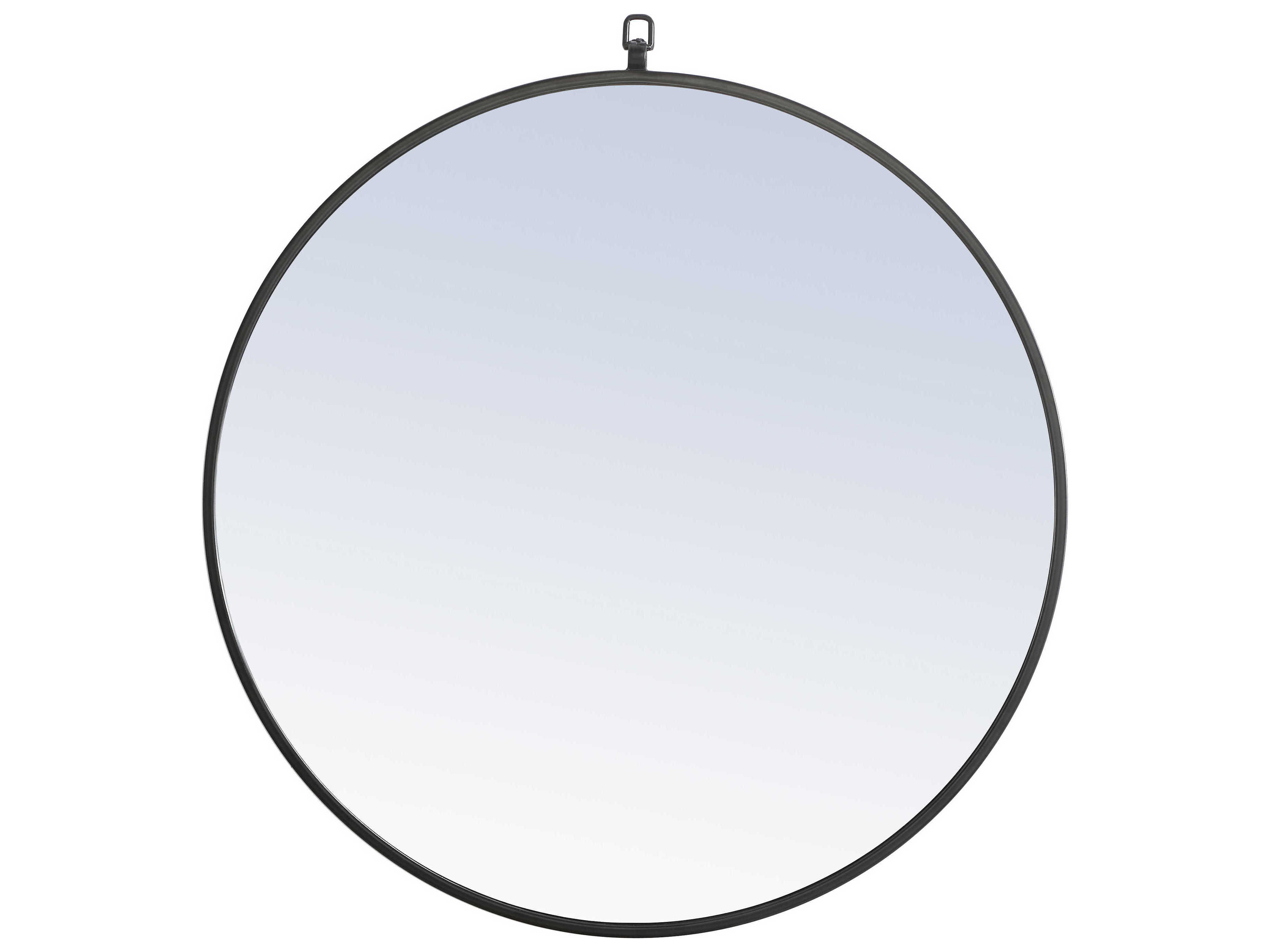 Elegant Lighting Eternity Black Round Wall Mirror