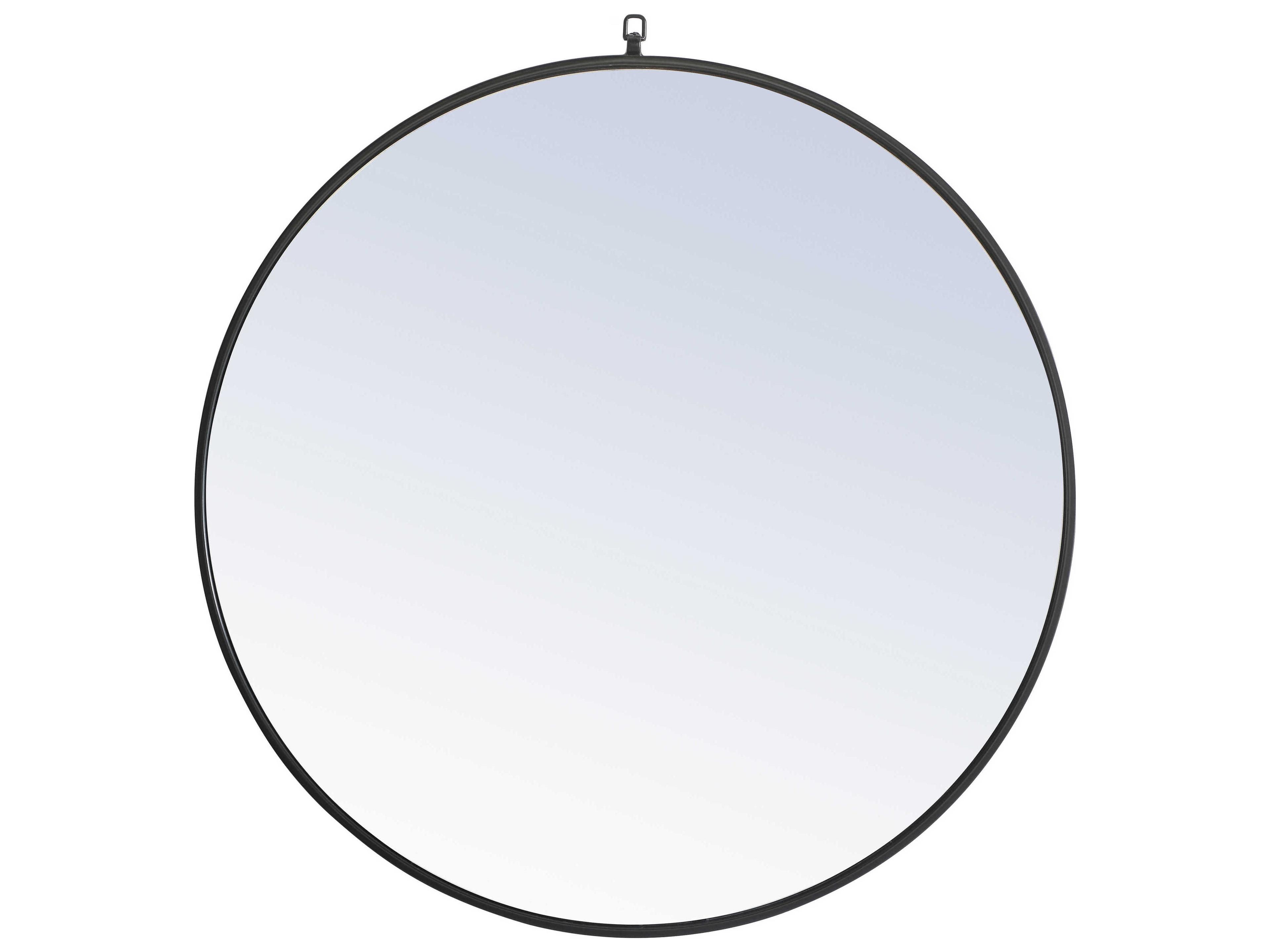 Elegant Lighting Eternity Black Round Wall Mirror