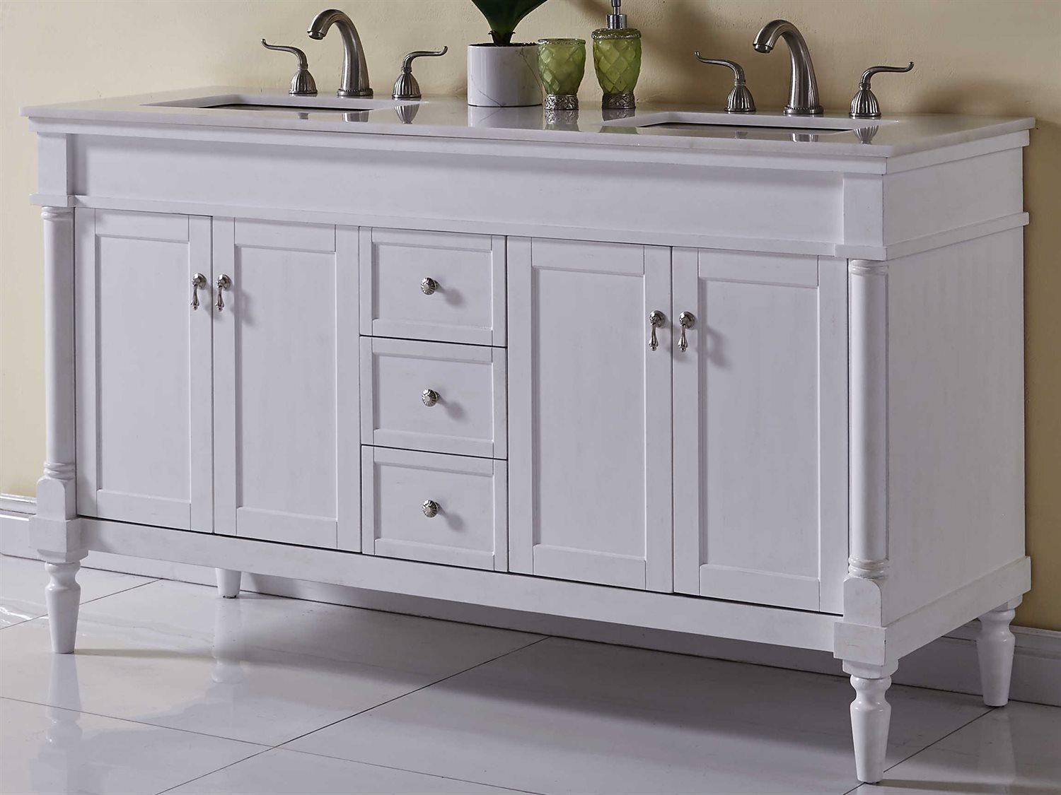 Elegant Lighting Lexington Antique White 60" Vanity