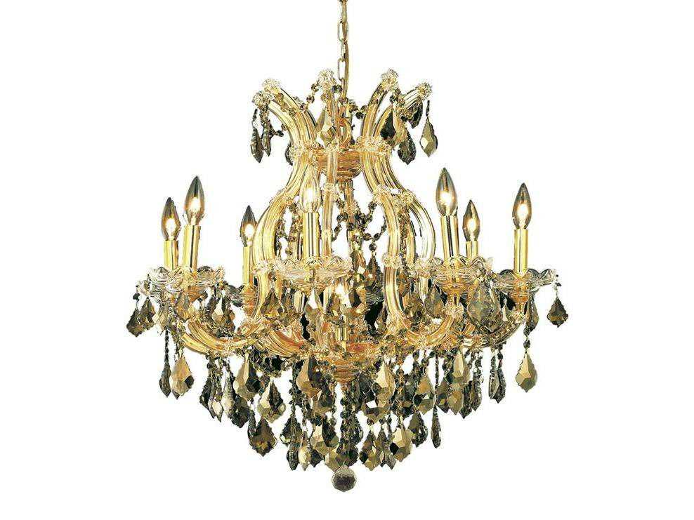 Elegant Lighting Maria Theresa 9-Light Gold Crystal Candelabra Chandelier