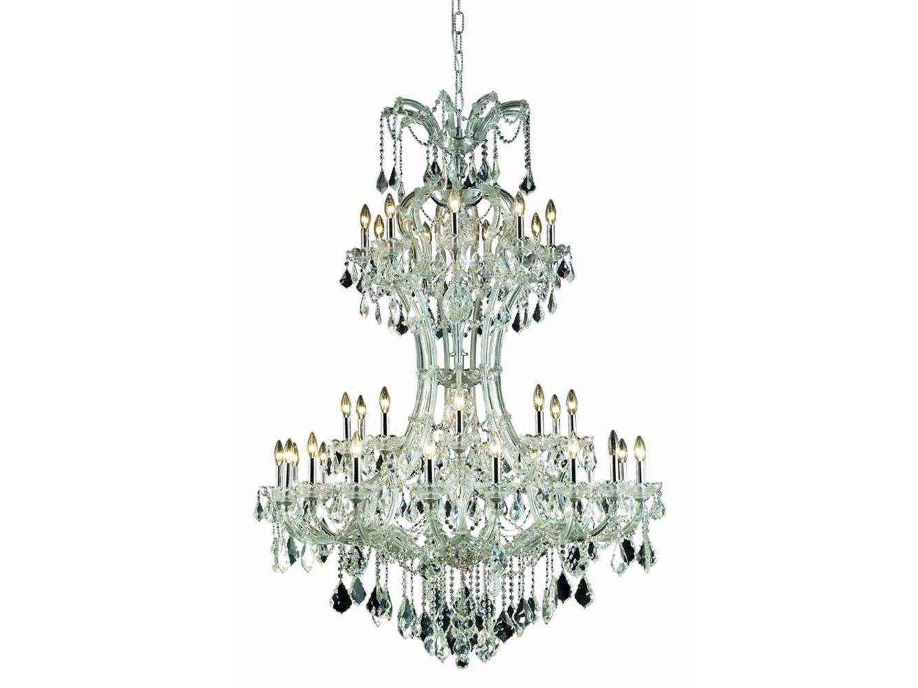 Elegant Lighting Maria Theresa 36-Light Chrome Clear Crystal Candelabra Chandelier
