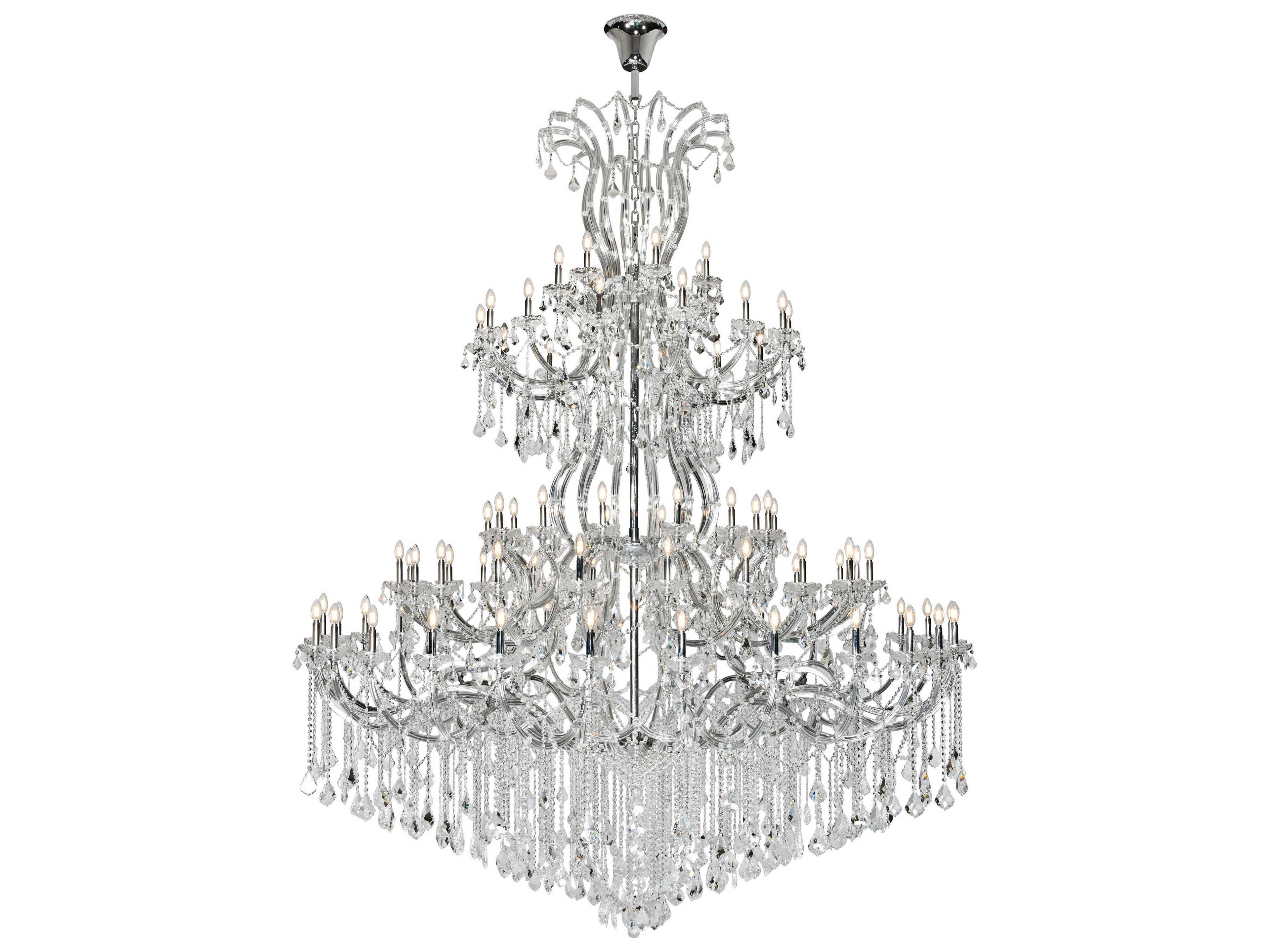 Elegant Lighting Maria Theresa 84-Light Chrome Clear Crystal Glass Candelabra Tiered Chandelier