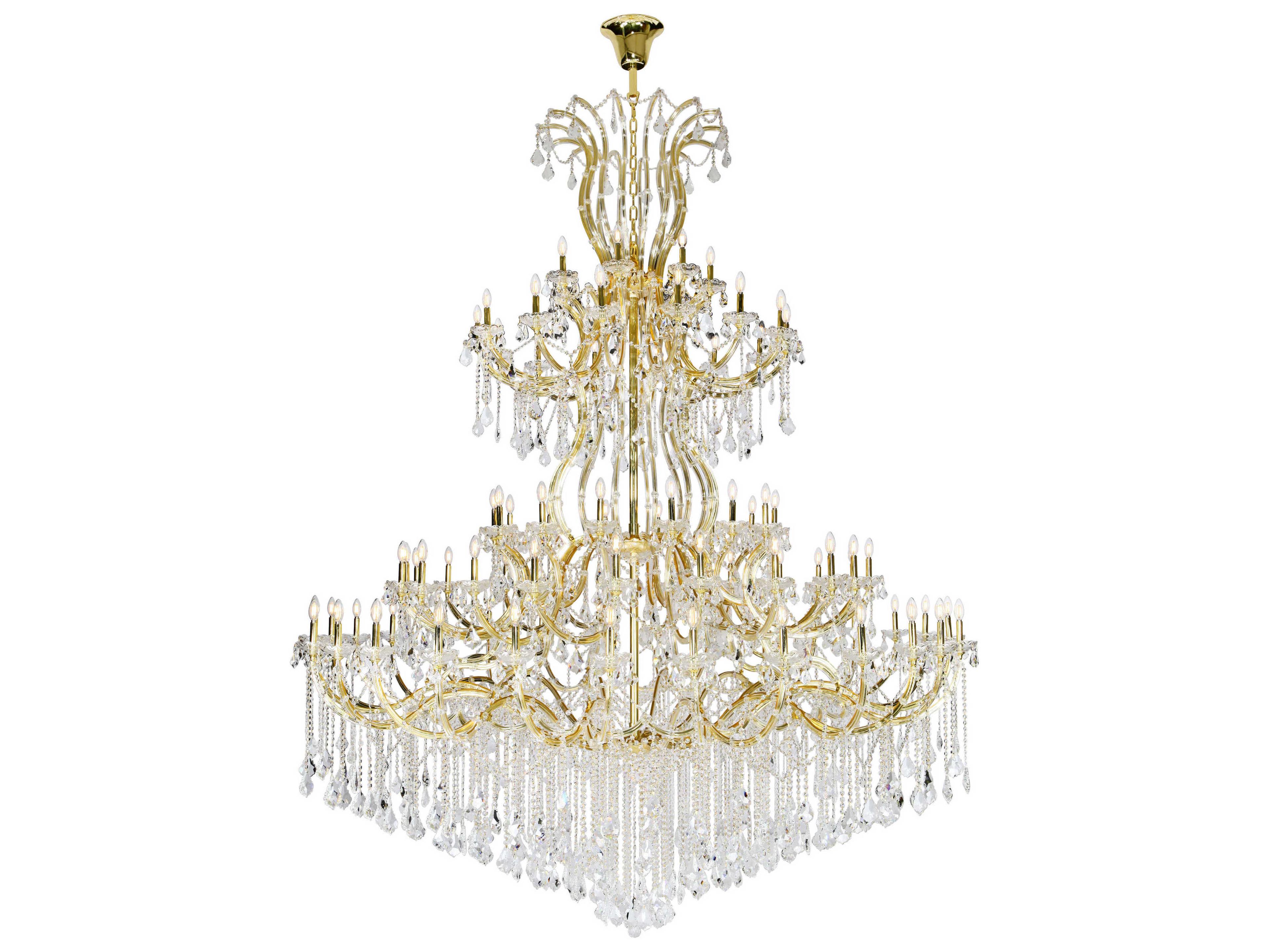Elegant Lighting Maria Theresa 84-Light Gold Clear Crystal Glass Candelabra Tiered Chandelier