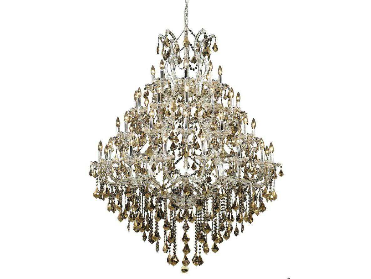 Elegant Lighting Maria Theresa 49-Light Chrome Gold Crystal Candelabra Tiered Chandelier