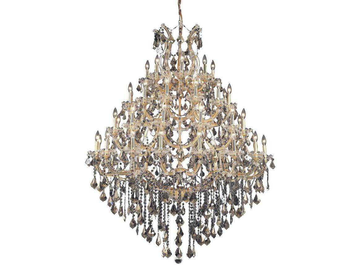 Elegant Lighting Maria Theresa 49-Light Gold Crystal Candelabra Tiered Chandelier