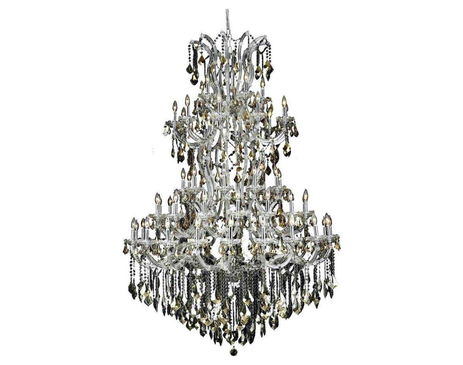 Elegant Lighting Maria Theresa 61-Light Chrome Gold Crystal Candelabra Tiered Chandelier