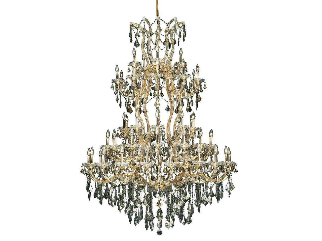 Elegant Lighting Maria Theresa 61-Light Gold Crystal Candelabra Tiered Chandelier