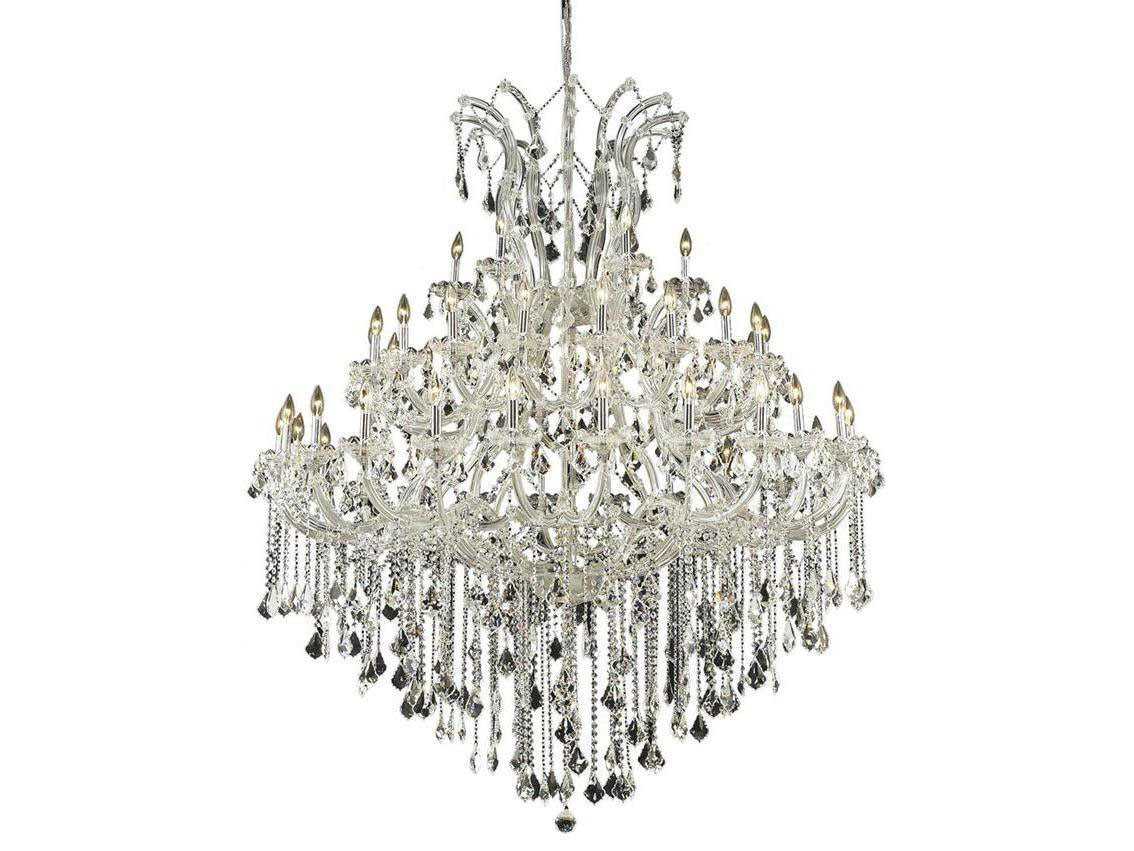 Elegant Lighting Maria Theresa 49-Light Chrome Clear Crystal Candelabra Tiered Chandelier