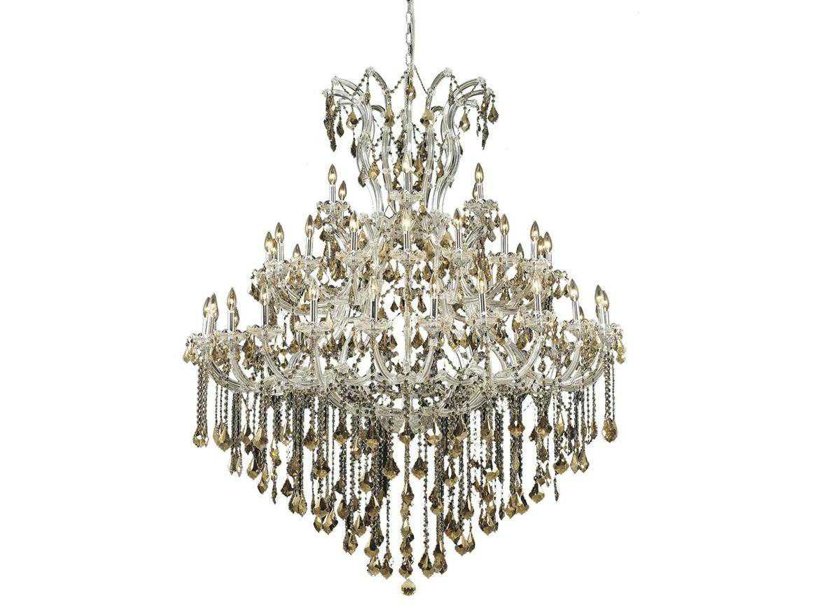Elegant Lighting Maria Theresa 49-Light Chrome Gold Crystal Candelabra Tiered Chandelier