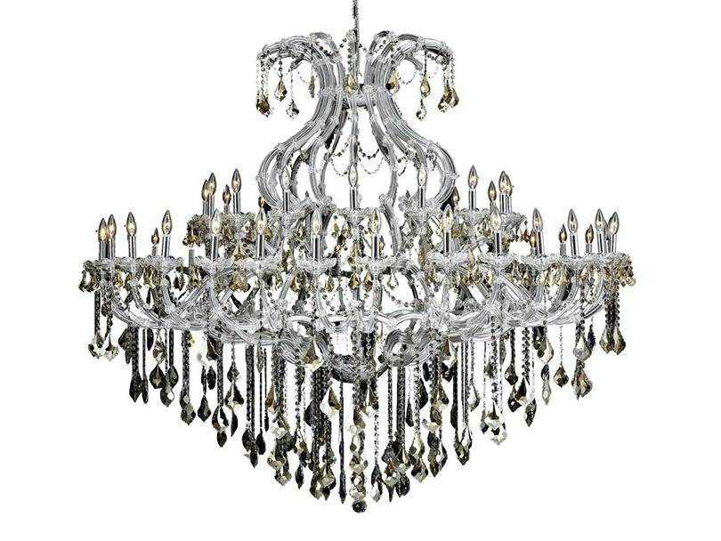 Elegant Lighting Maria Theresa 49-Light Chrome Gold Crystal Candelabra Tiered Chandelier