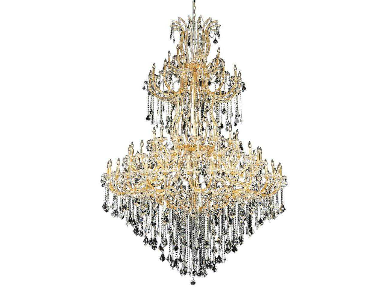 Elegant Lighting Maria Theresa 85-Light Gold Clear Crystal Candelabra Tiered Chandelier