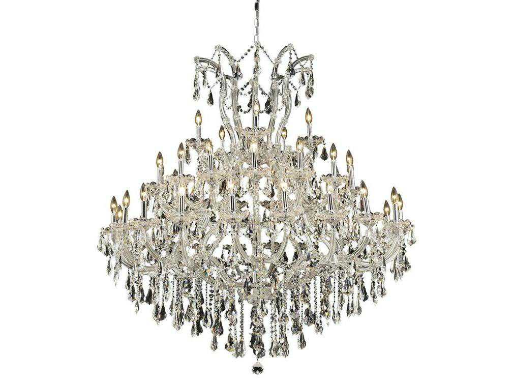 Elegant Lighting Maria Theresa 41-Light Chrome Clear Crystal Candelabra Tiered Chandelier