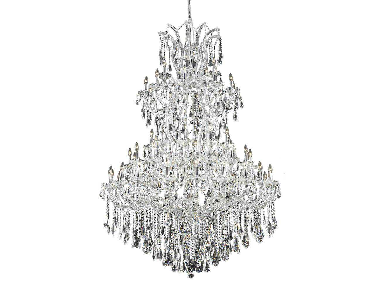 Elegant Lighting Maria Theresa 61-Light Chrome Clear Crystal Candelabra Tiered Chandelier